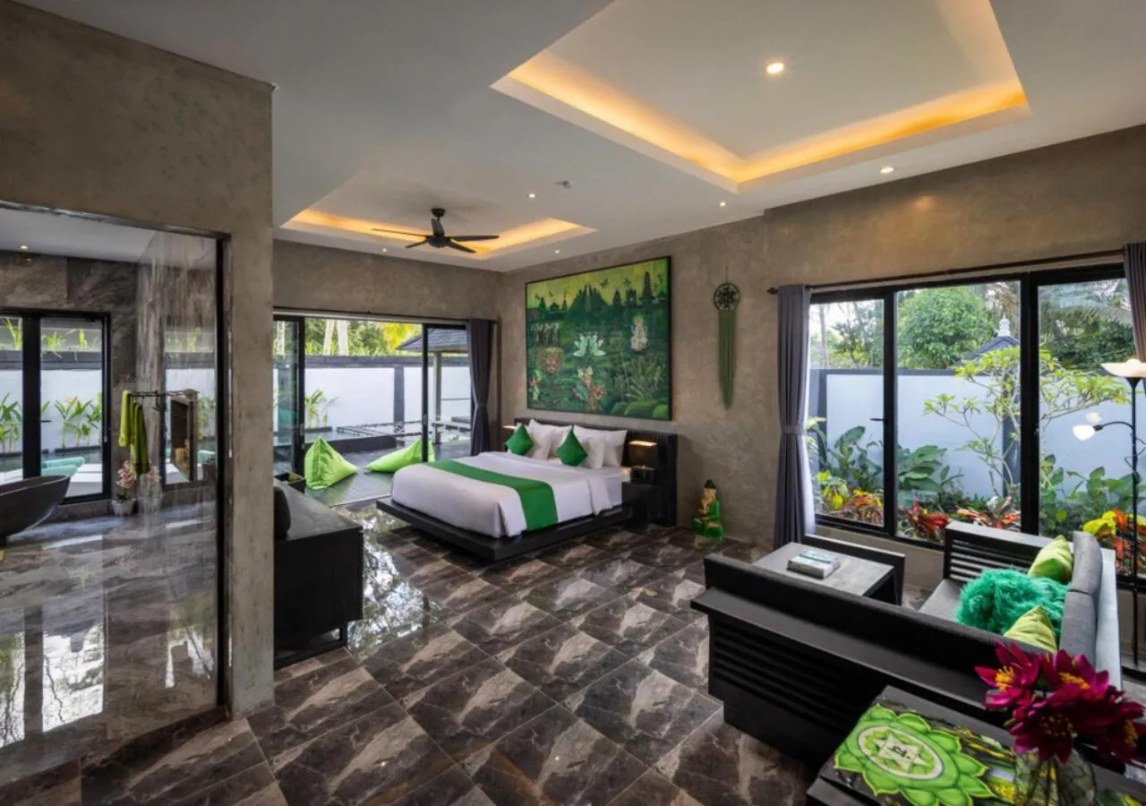 Bed in Capung Asri Eco Luxury Resort with Private Pool Villas