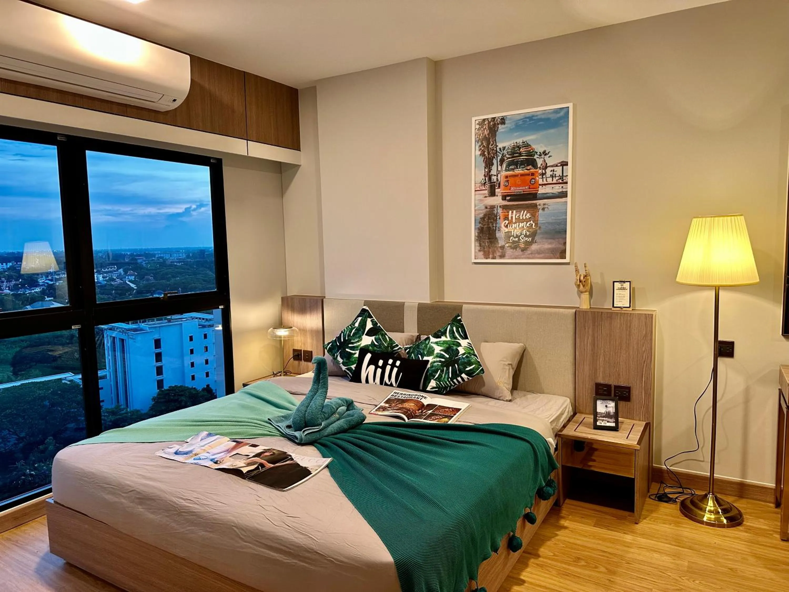 Bed in Astra Sky River Paronama Pool Luxury Changklan Chiang Mai