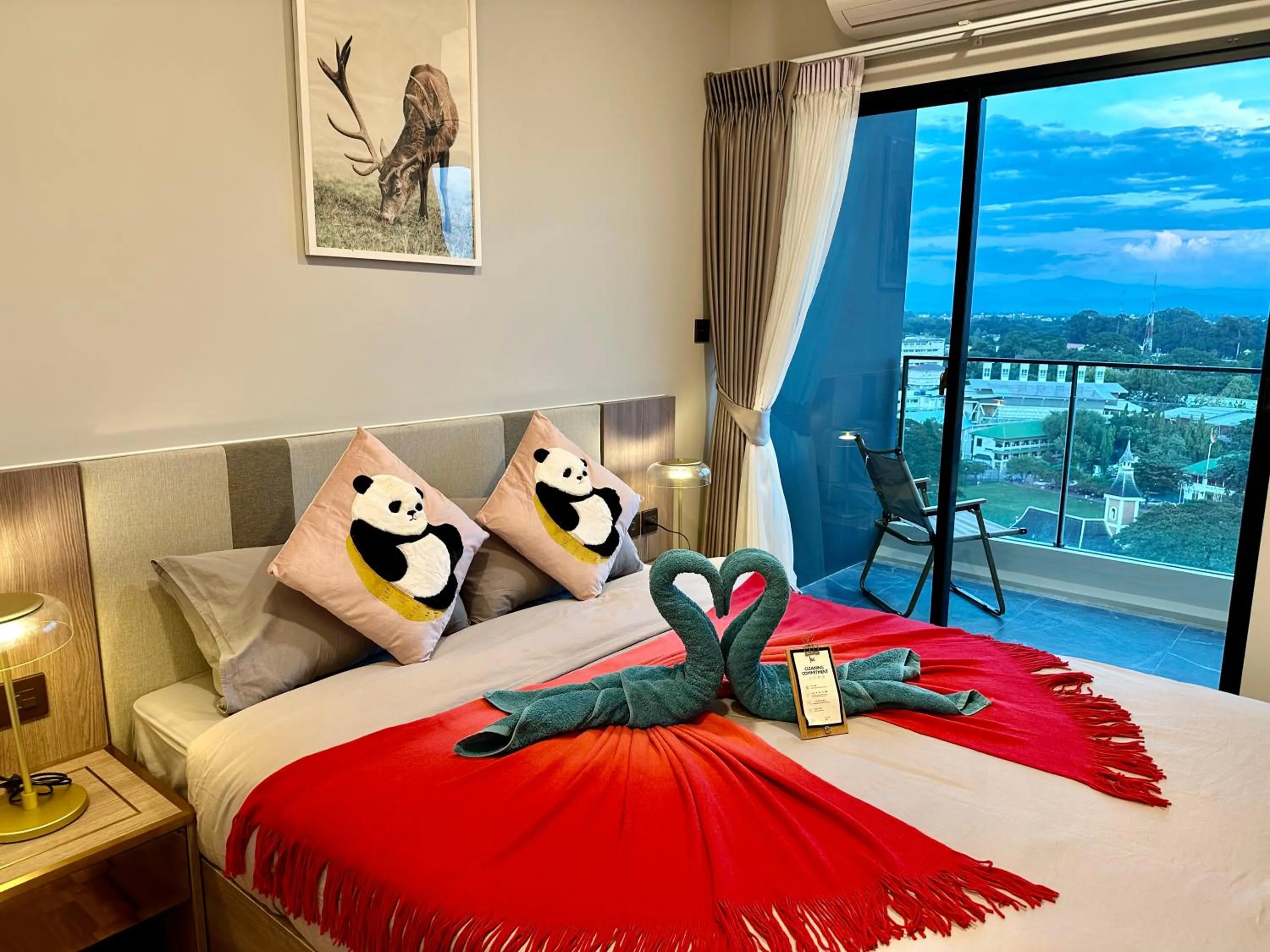 Bed in Astra Sky River Paronama Pool Luxury Changklan Chiang Mai