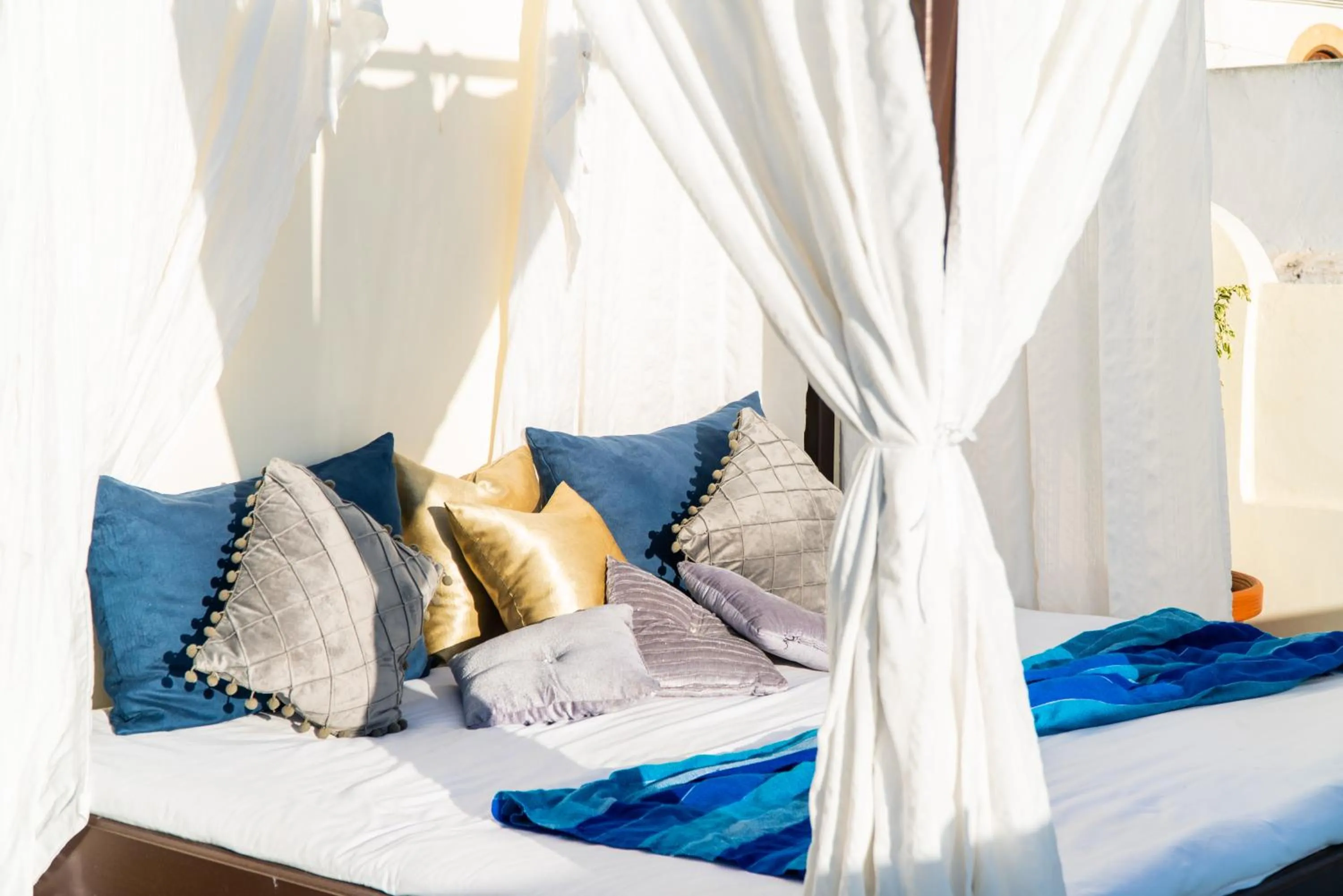 Balcony/Terrace, Bed in Riad Asmitou