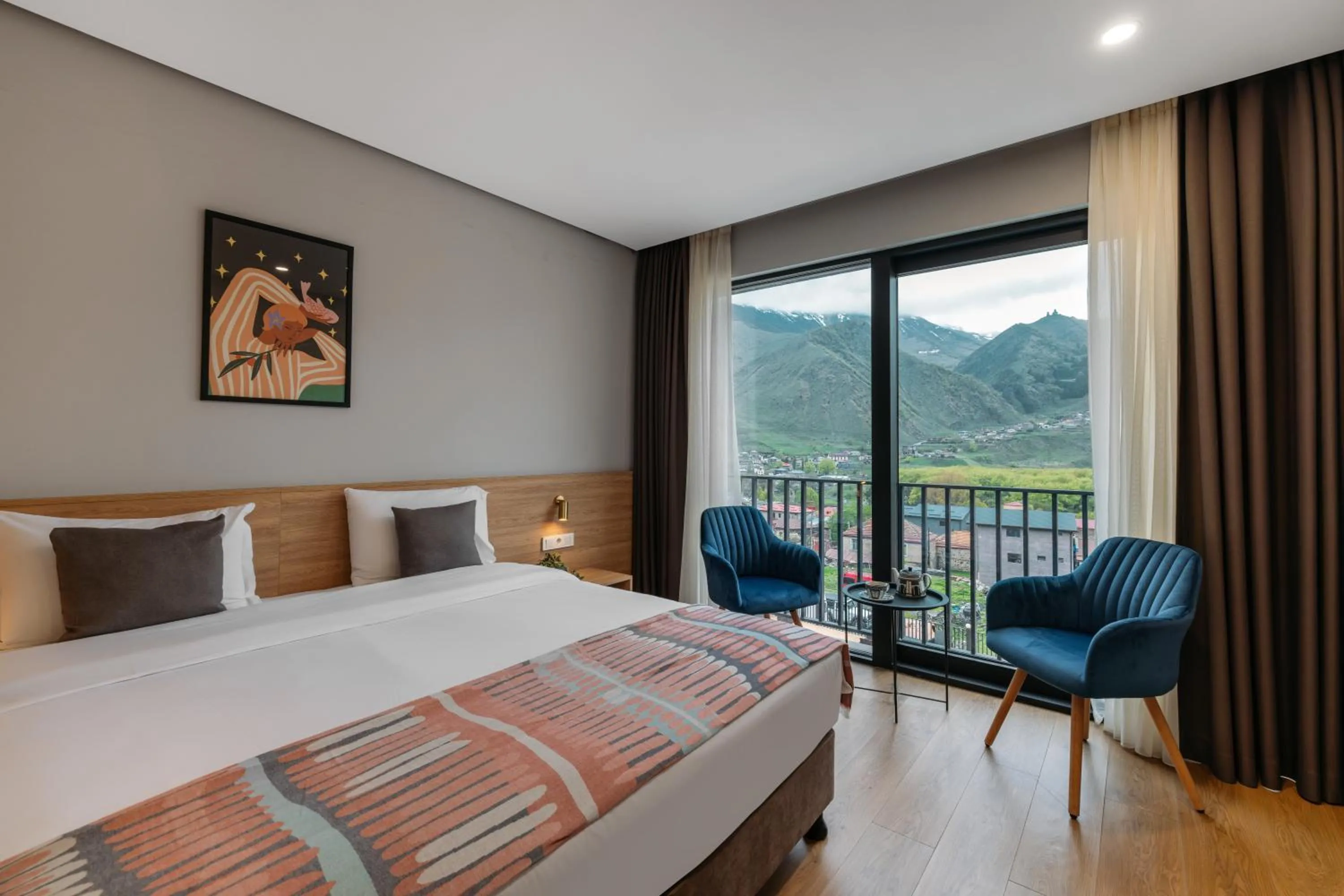 View (from property/room), Bed in Hotel Memoir Kazbegi by DNT Group