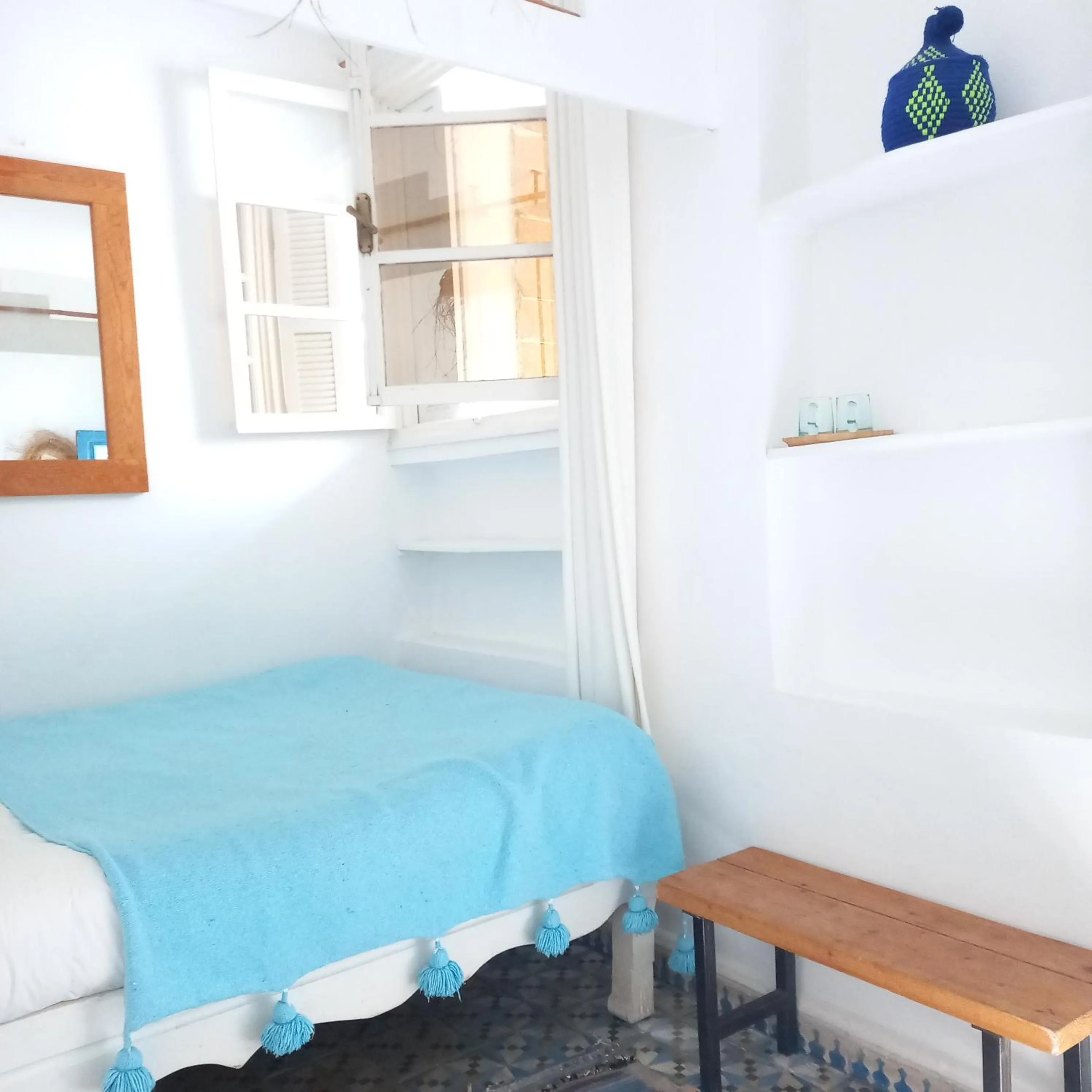 Decorative detail, Bed in Hôtel Emeraude Essaouira