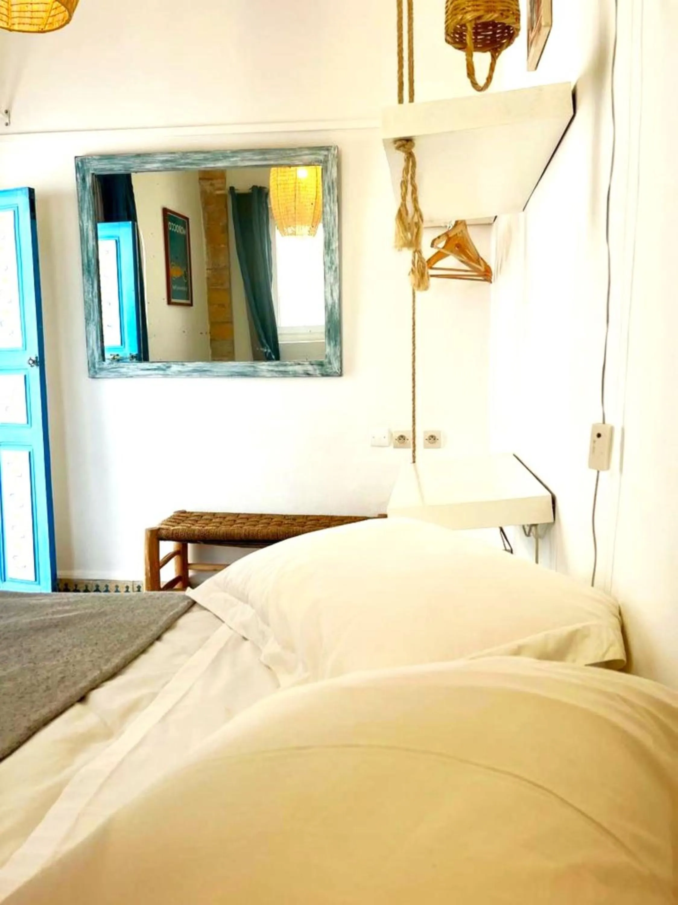 Decorative detail, Bed in Hôtel Emeraude Essaouira