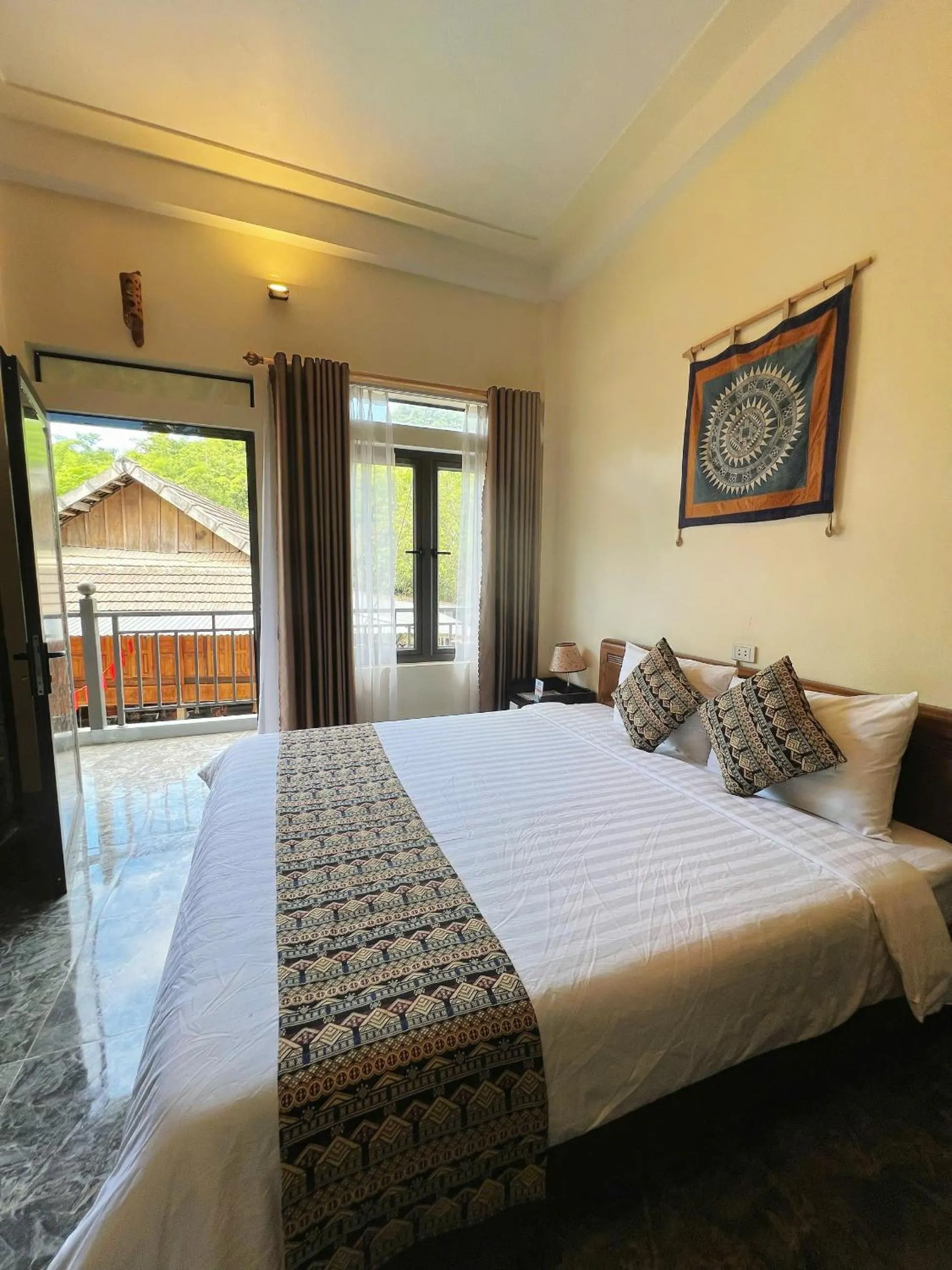 Bed in Mai Châu Happy House