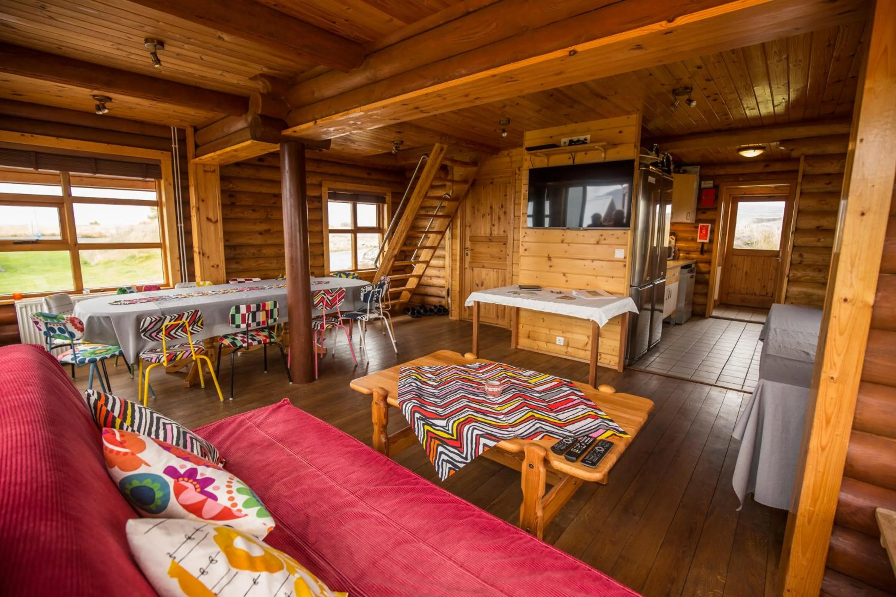 Living room in Hestasport Cottages