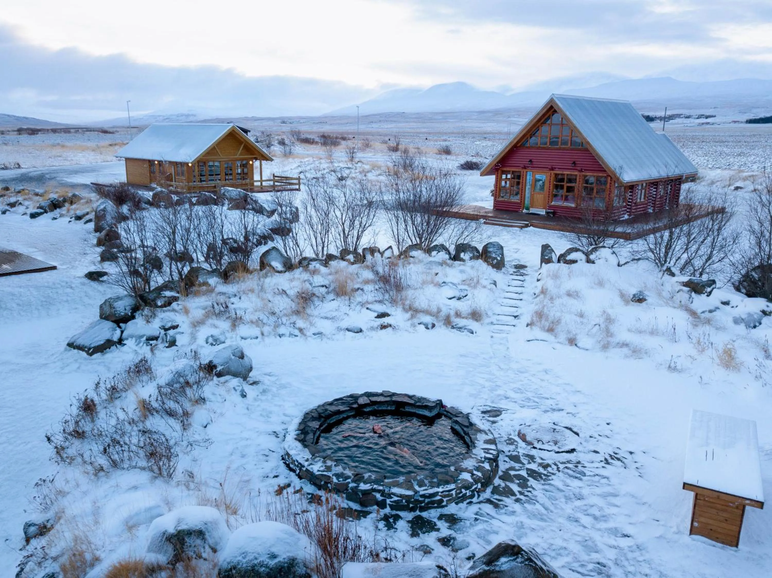 Hot Tub in Hestasport Cottages