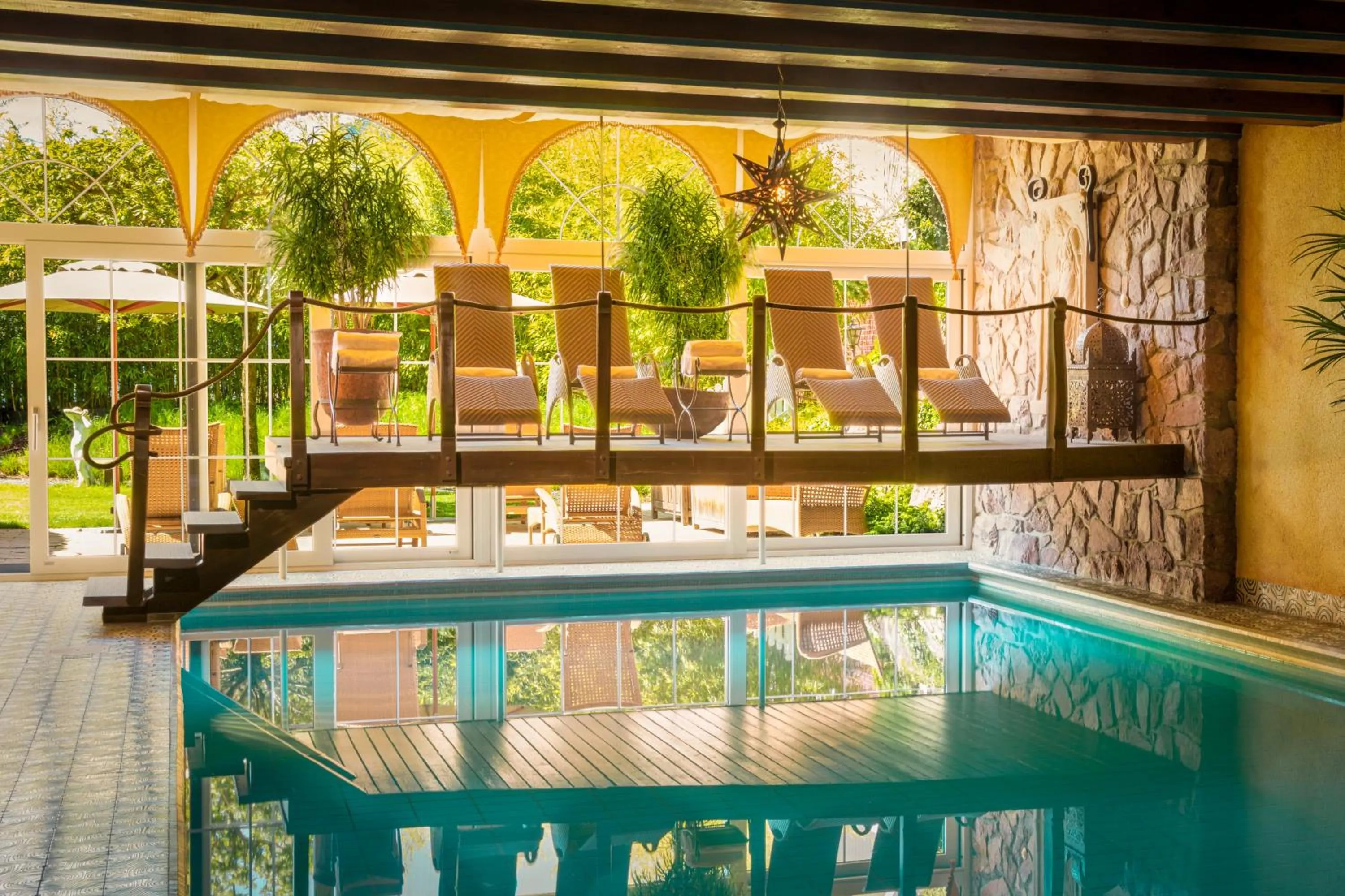 Pool view in Park Hotel Sonnenhof - Relais & Châteaux