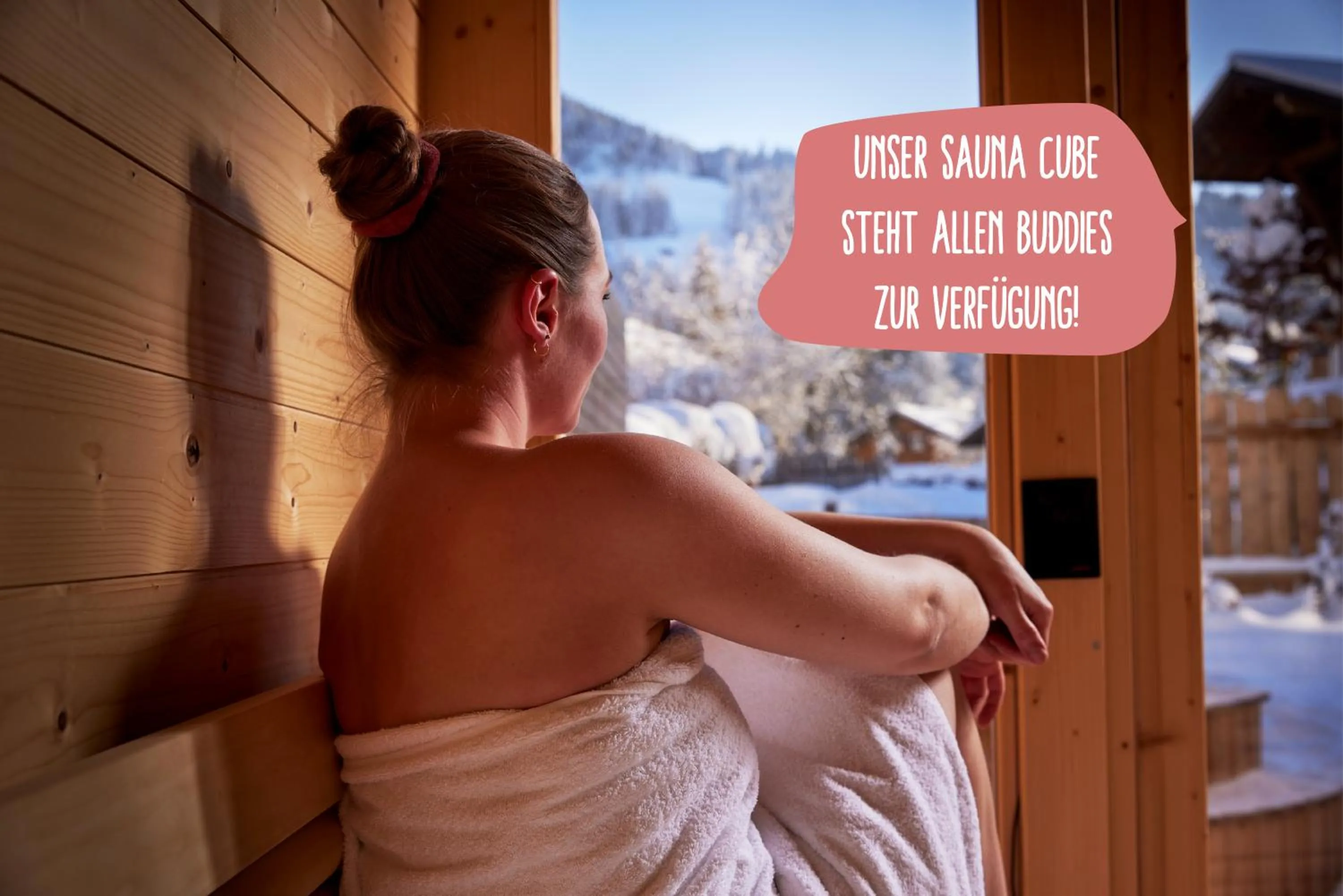 Sauna in BergBuddies - Übernachtung inklusive kostenlosen Bergbahntickets und vielem mehr