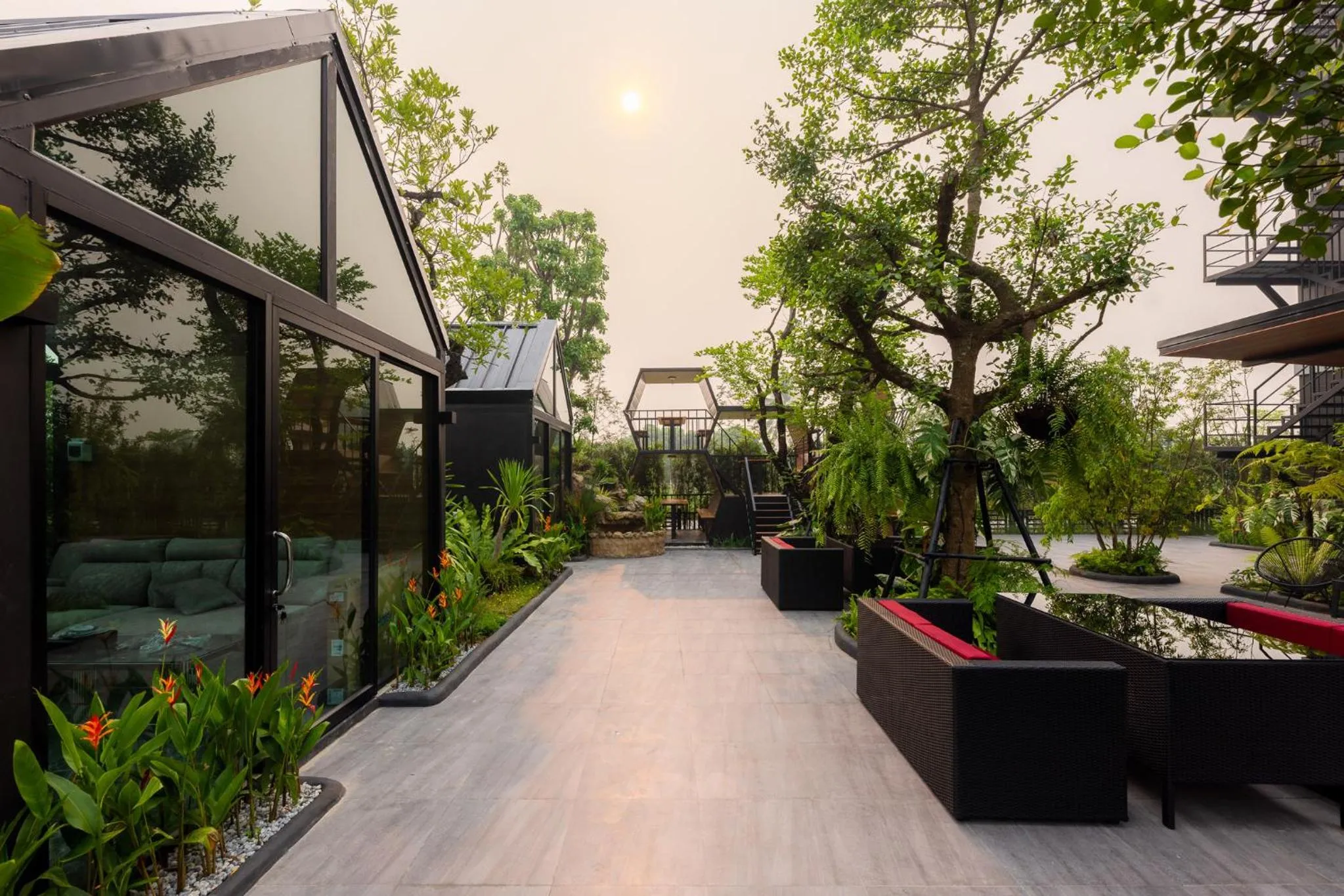 Communal lounge/ TV room in The View Chiang Dao