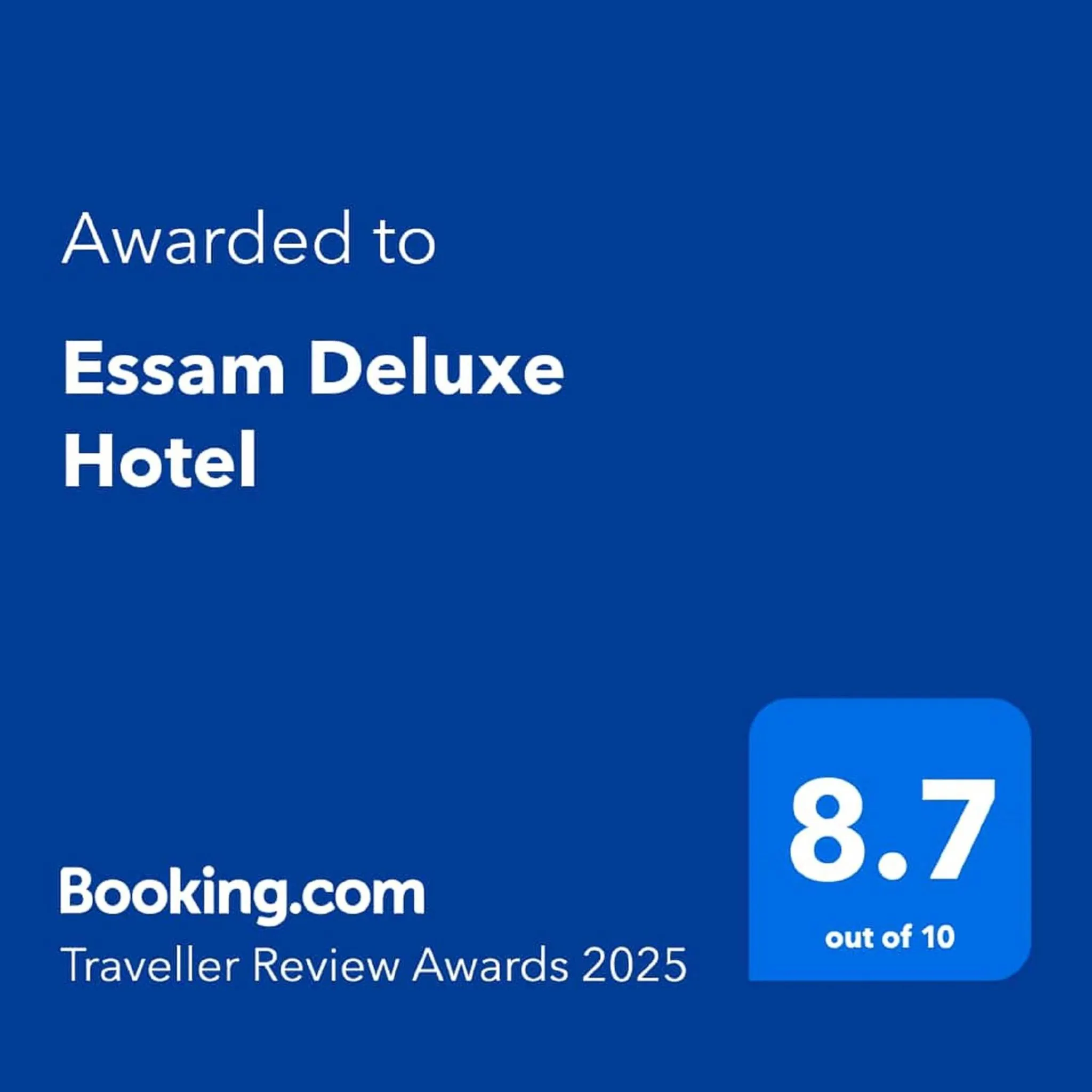 Certificate/Award in Essam Deluxe Hotel