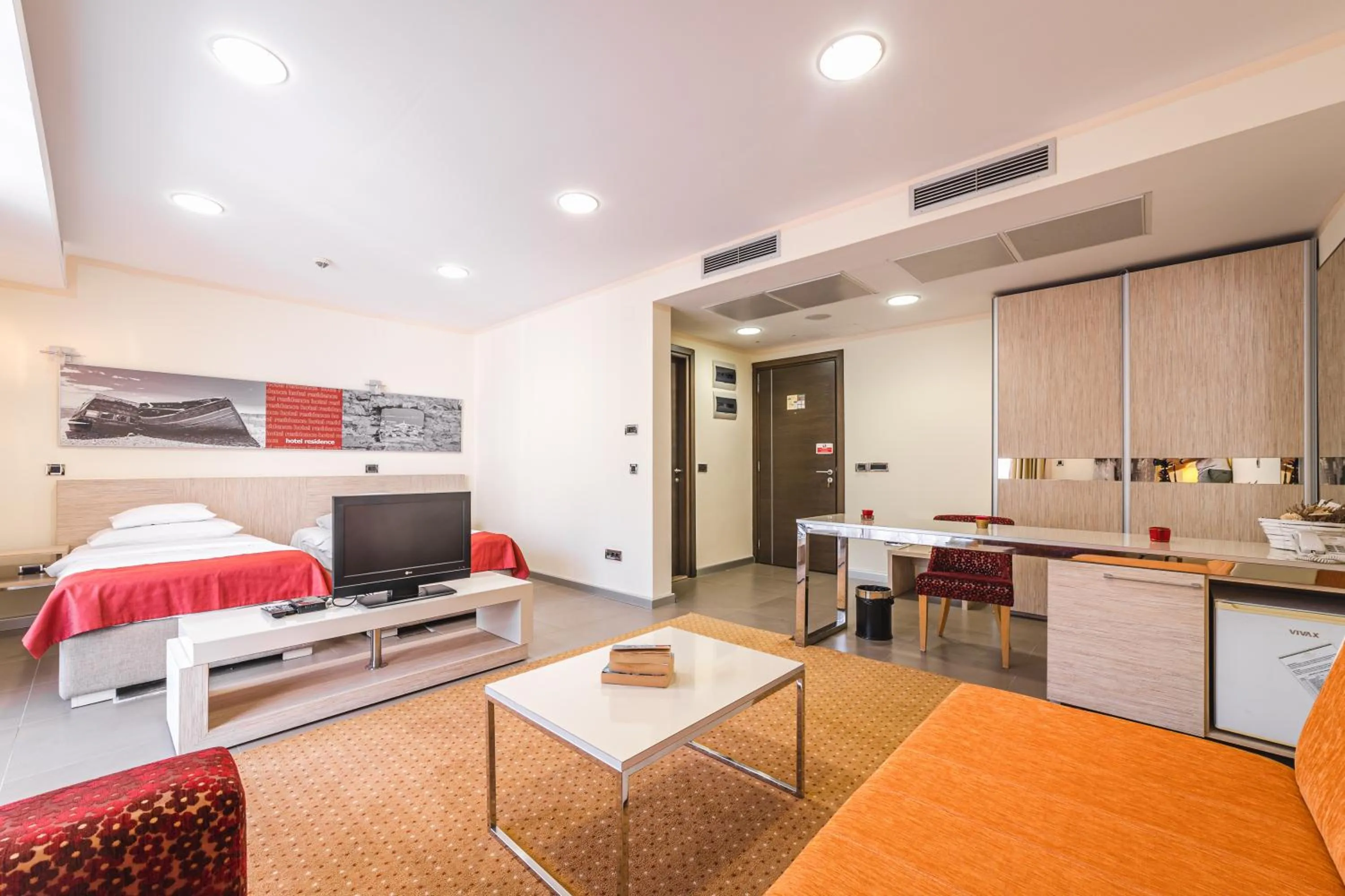 View (from property/room), Bed in Hotel & Apartments HEC Residence