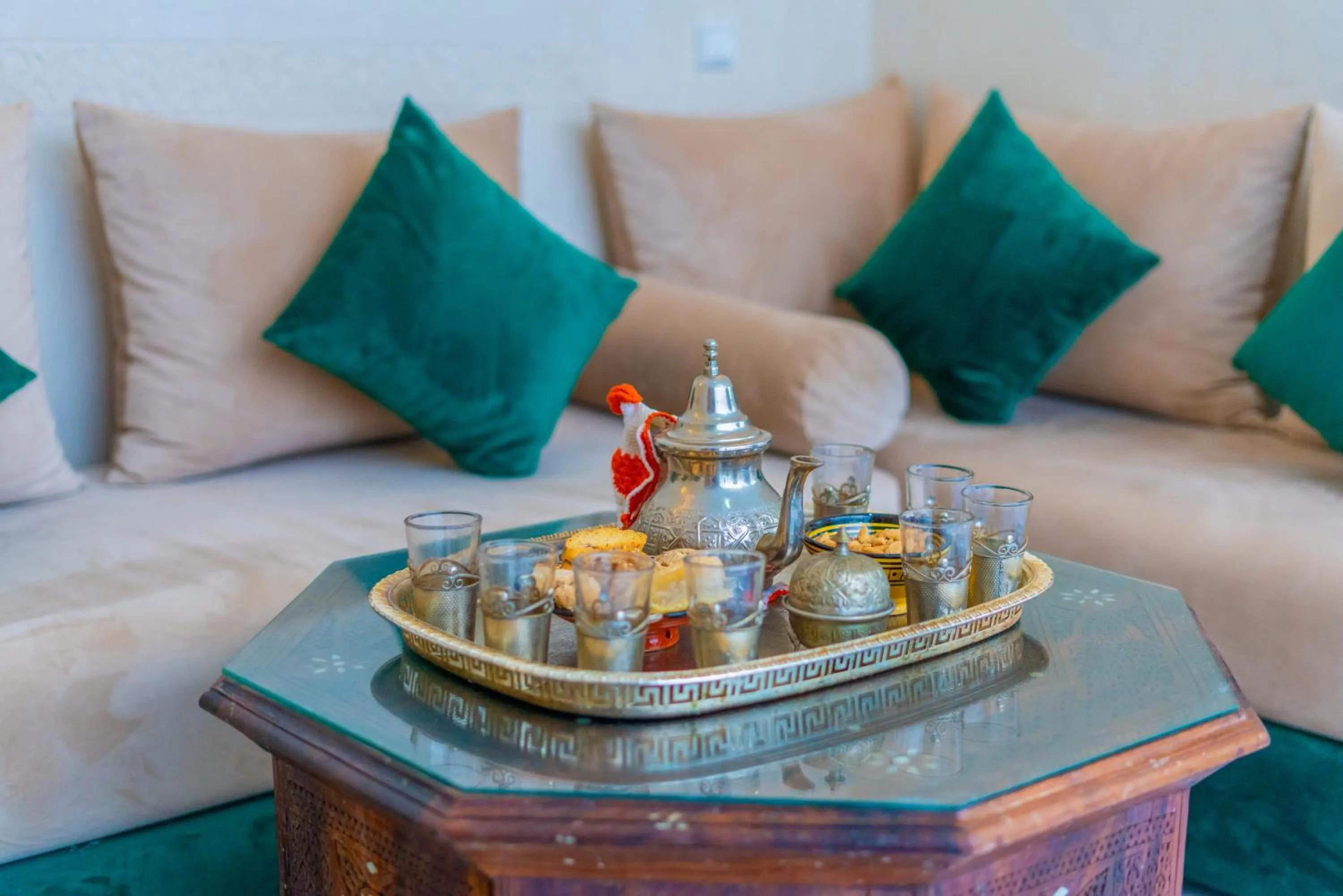 Seating area in Riad Louaya