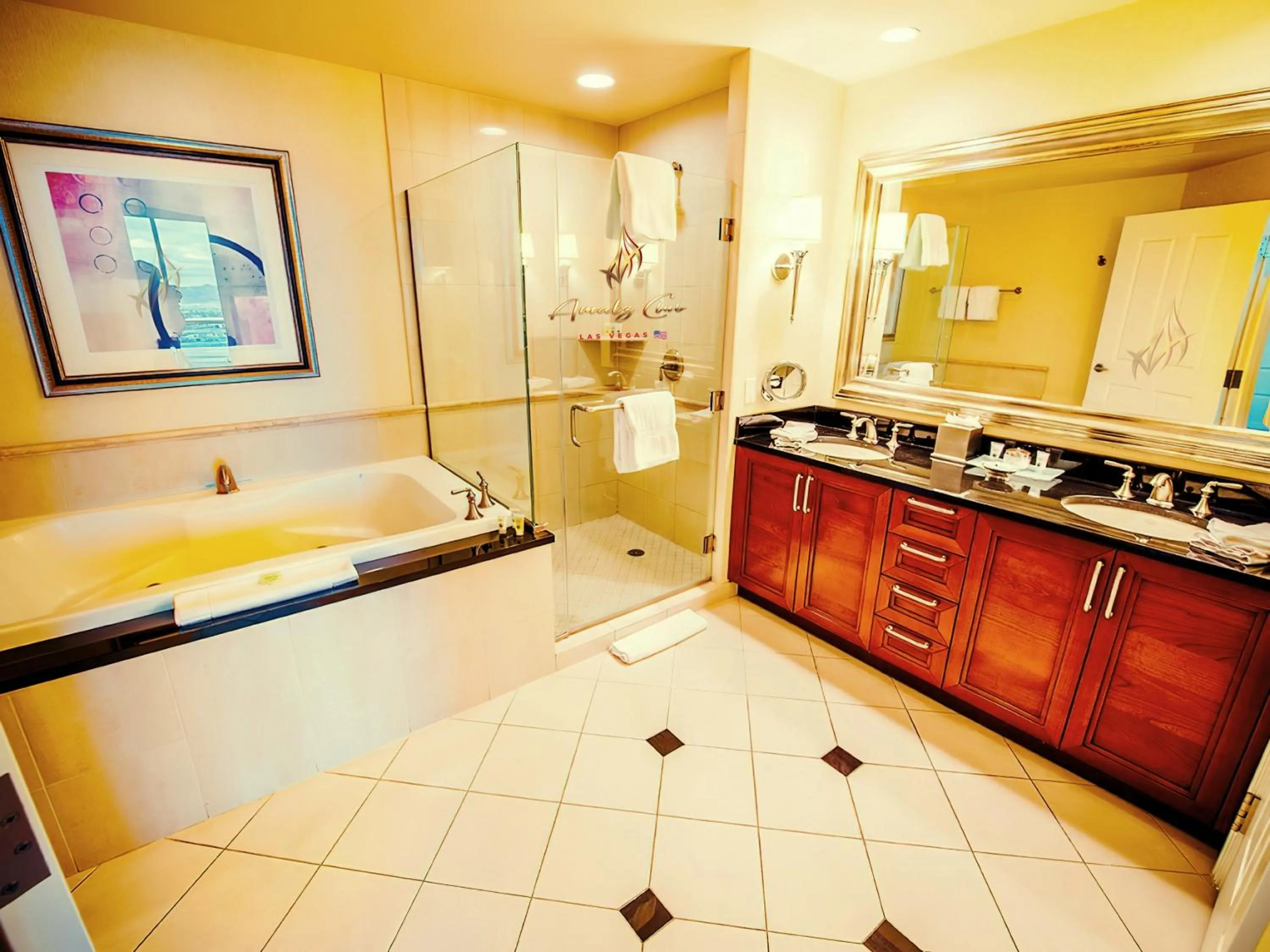 Bathroom in Amalz 2 Bedroom 3 Bathroom Balcony Suites at Mgm Signature !