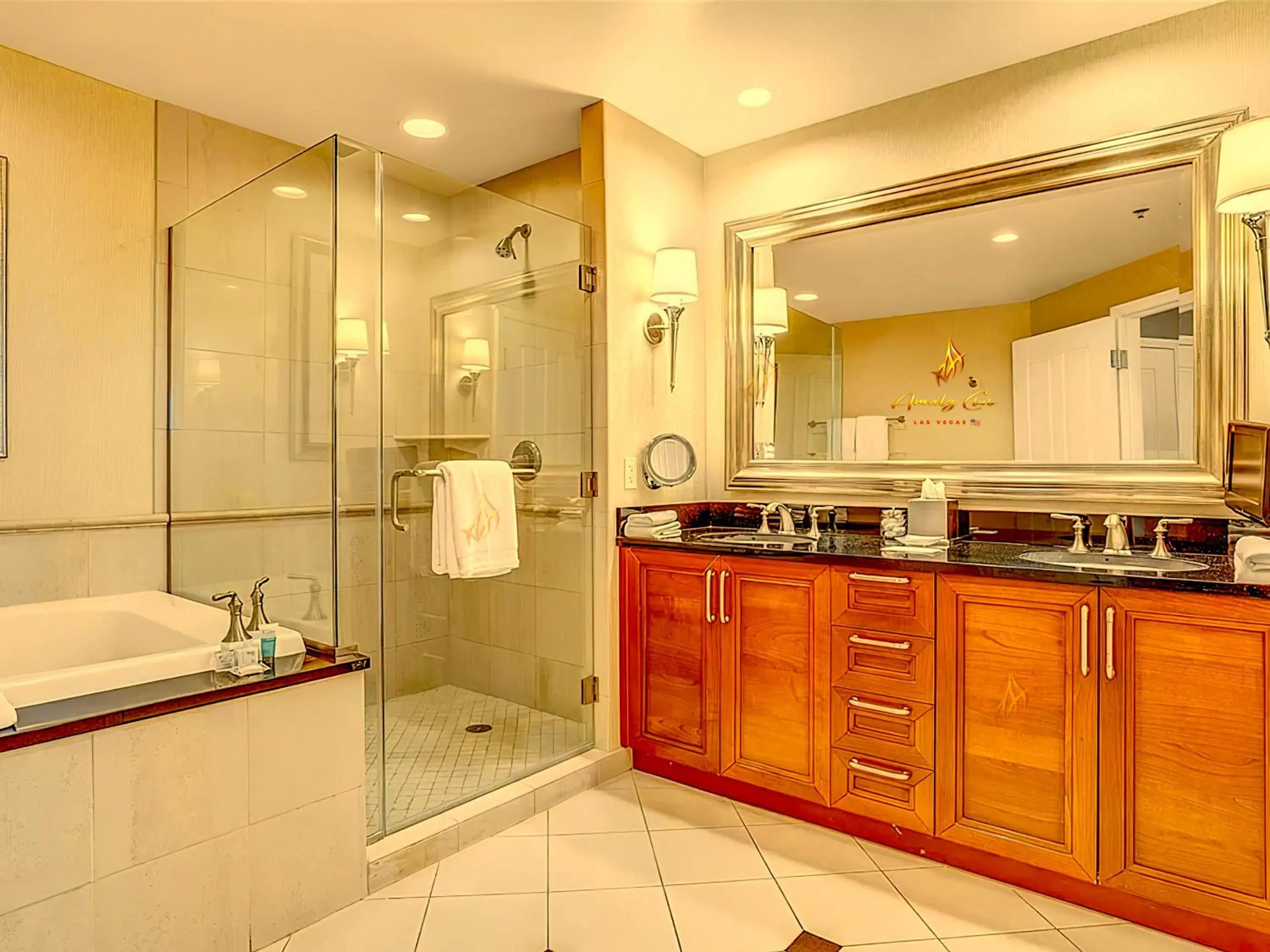 Bathroom in Amalz 2 Bedroom 3 Bathroom Balcony Suites at Mgm Signature !