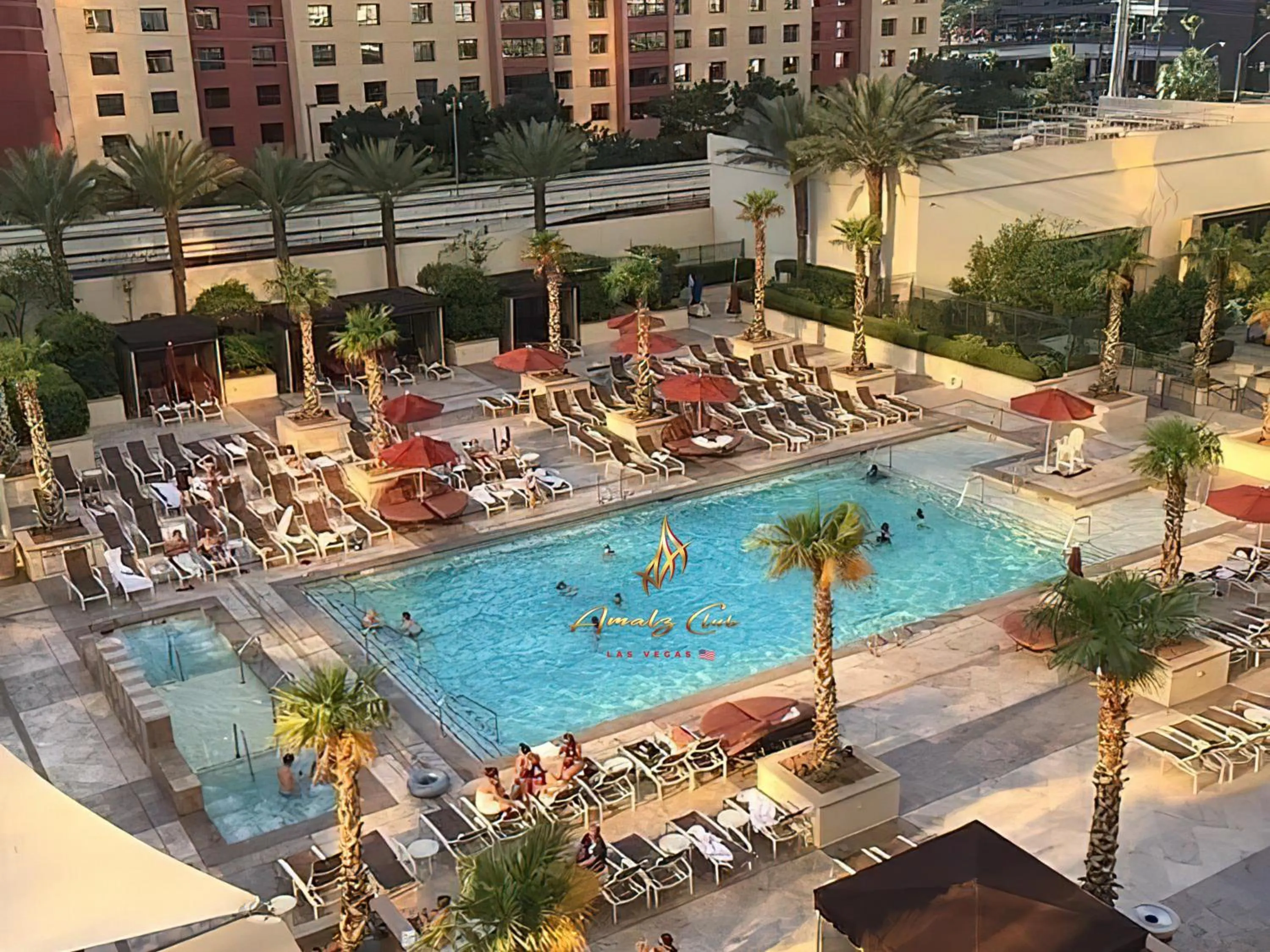 Pool view in Amalz 2 Bedroom 3 Bathroom Balcony Suites at Mgm Signature !