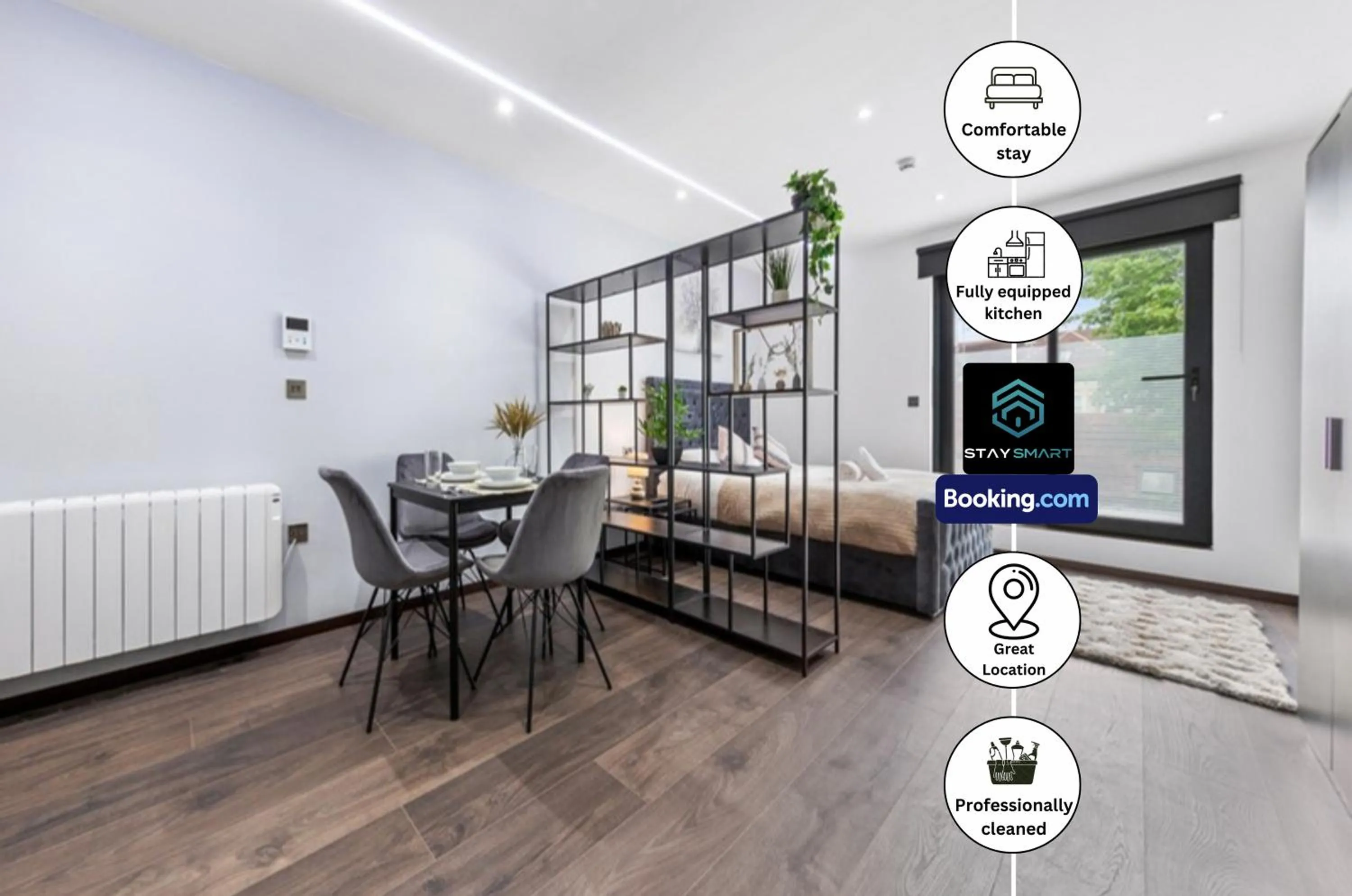 Living room in Stylish Studio Apt By Stay Smart Short Lets & Serviced Accommodation Woodstock With Free WiFi