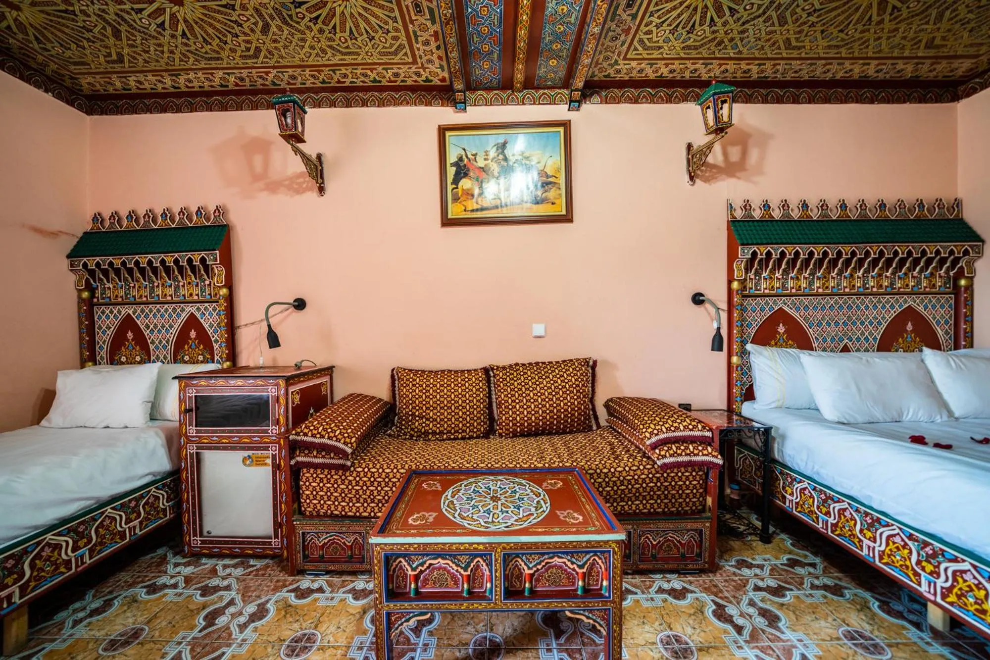 Decorative detail, Bed in Moroccan House