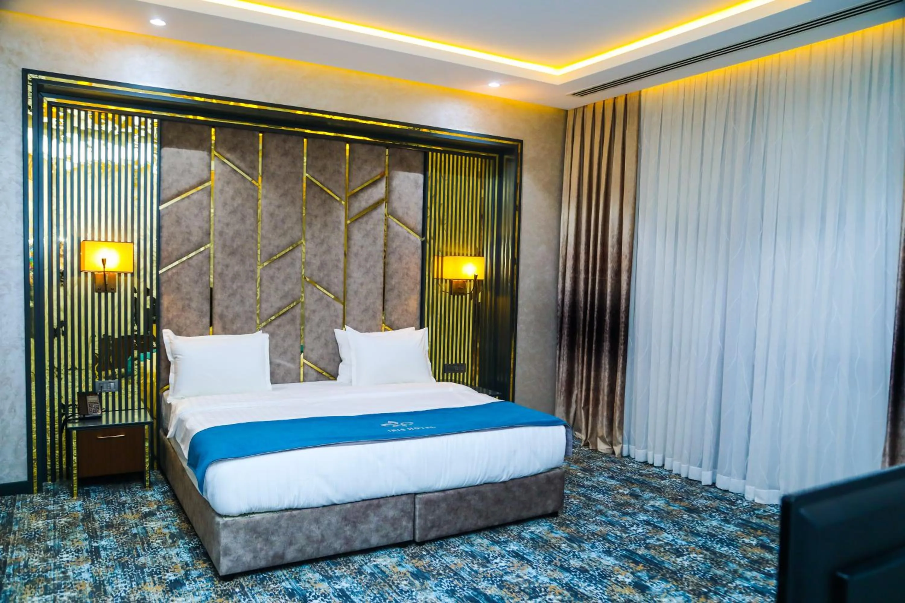 Bed in Iris Hotel Baku