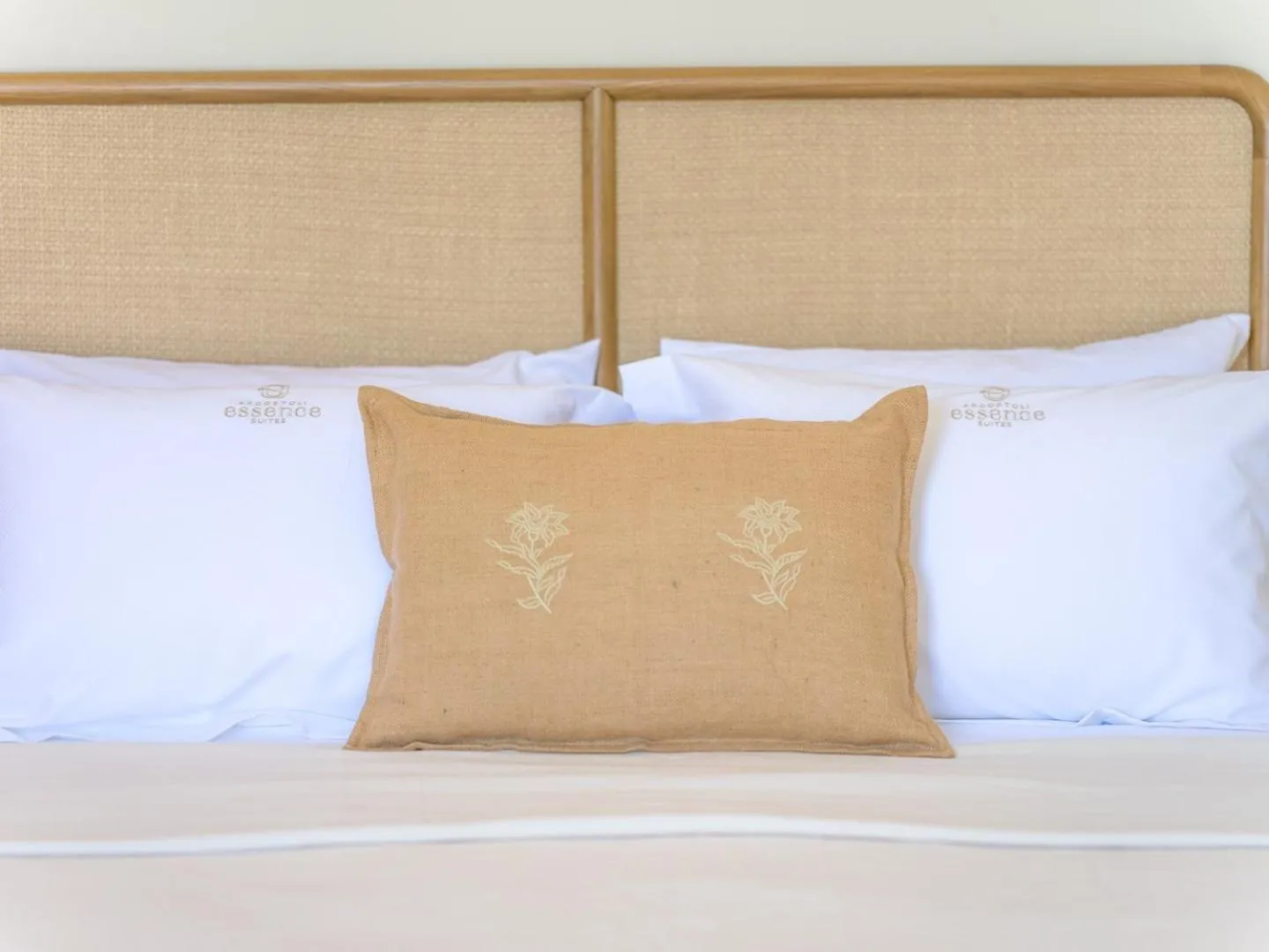 Decorative detail, Bed in Argostoli Essence Suites