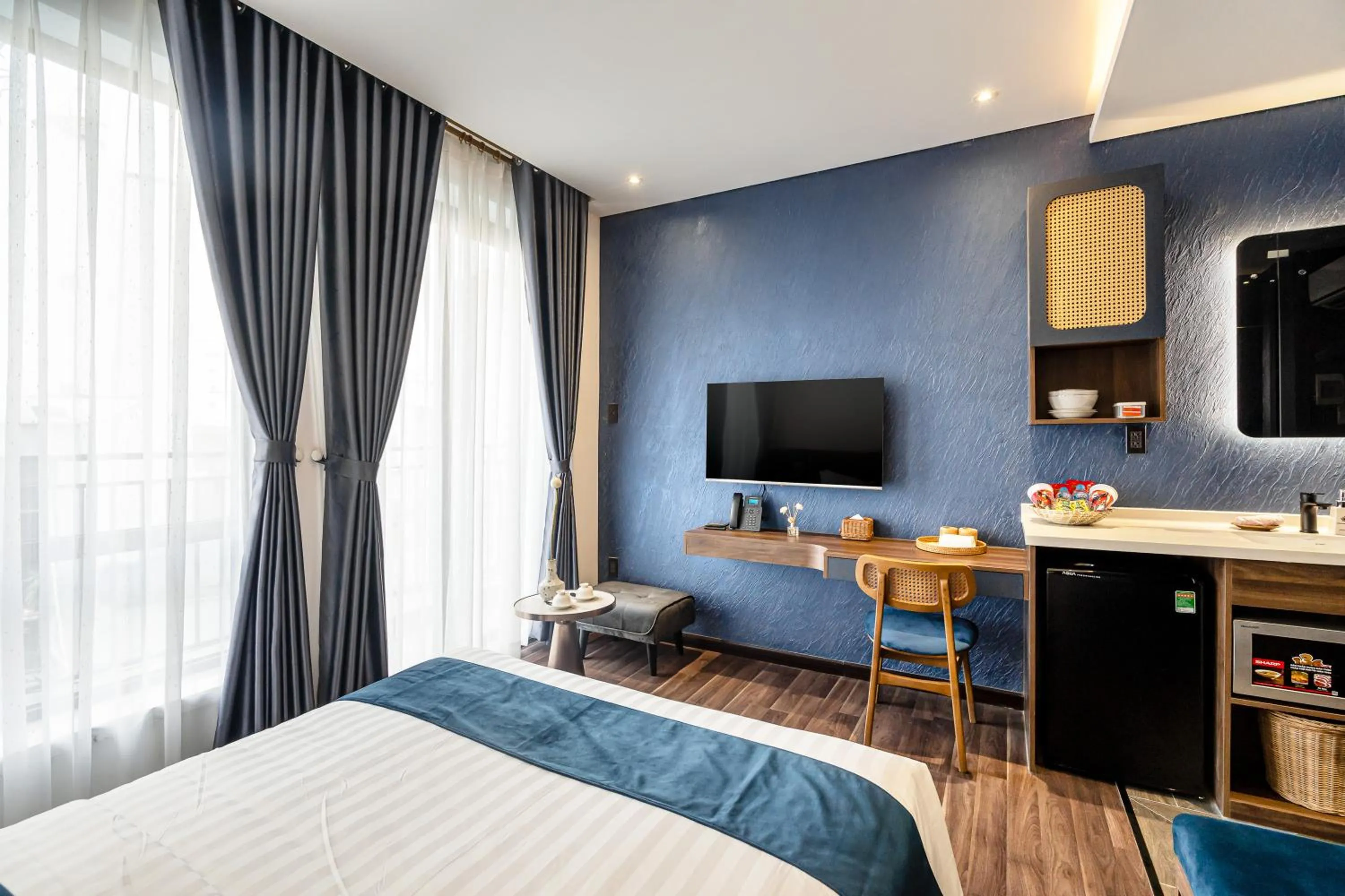 Bed in KunKin Garden Aparthotel