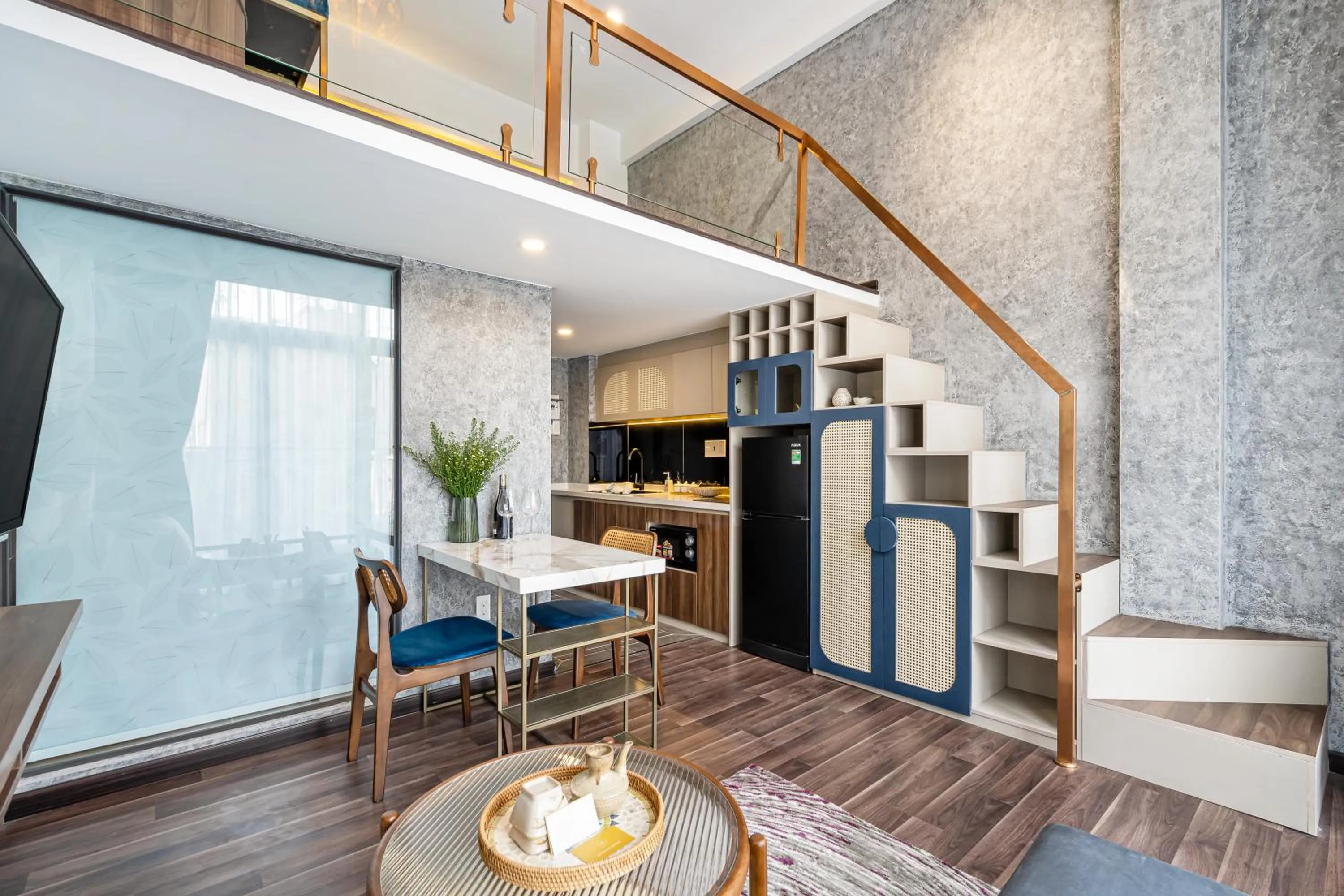 Kitchen or kitchenette in KunKin Garden Aparthotel