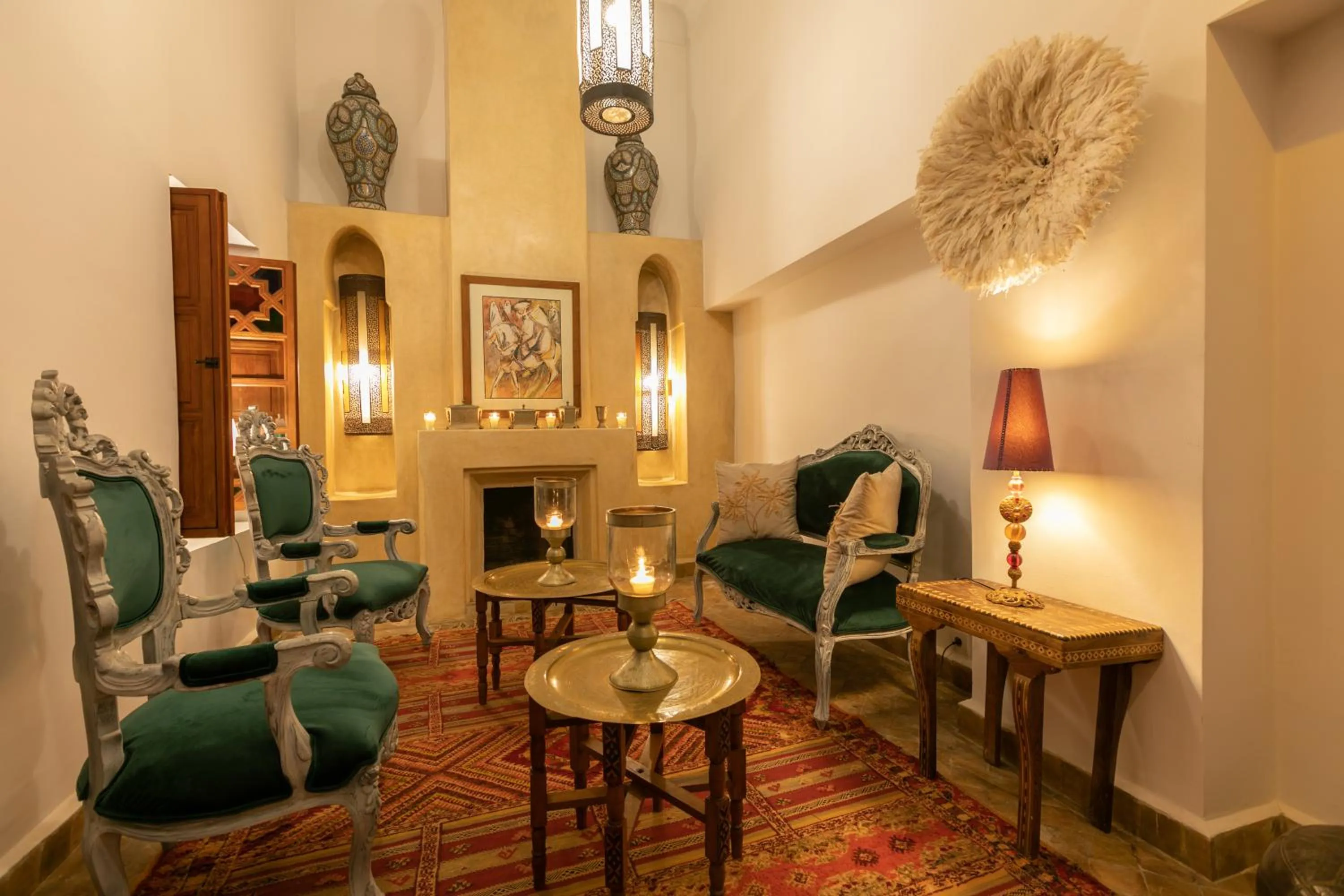 Living room in Riad Les Trois Palmiers El Bacha