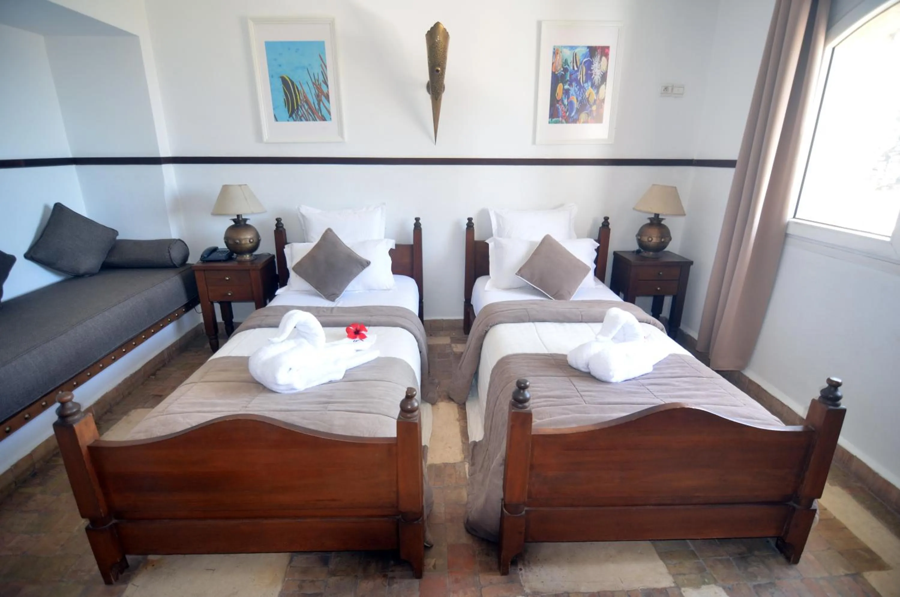 Bed in Hôtel Océan Vagabond