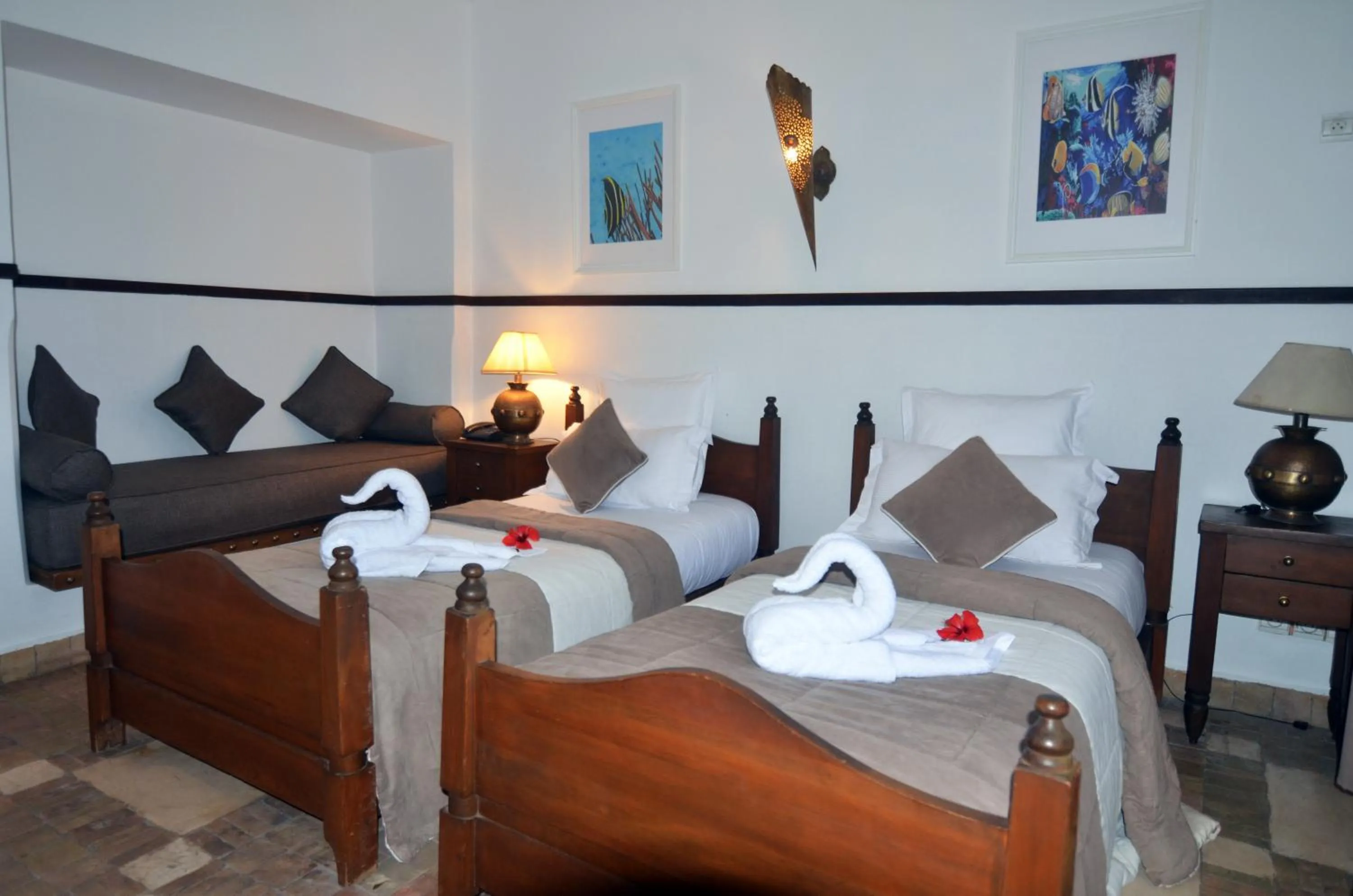 Bed in Hôtel Océan Vagabond