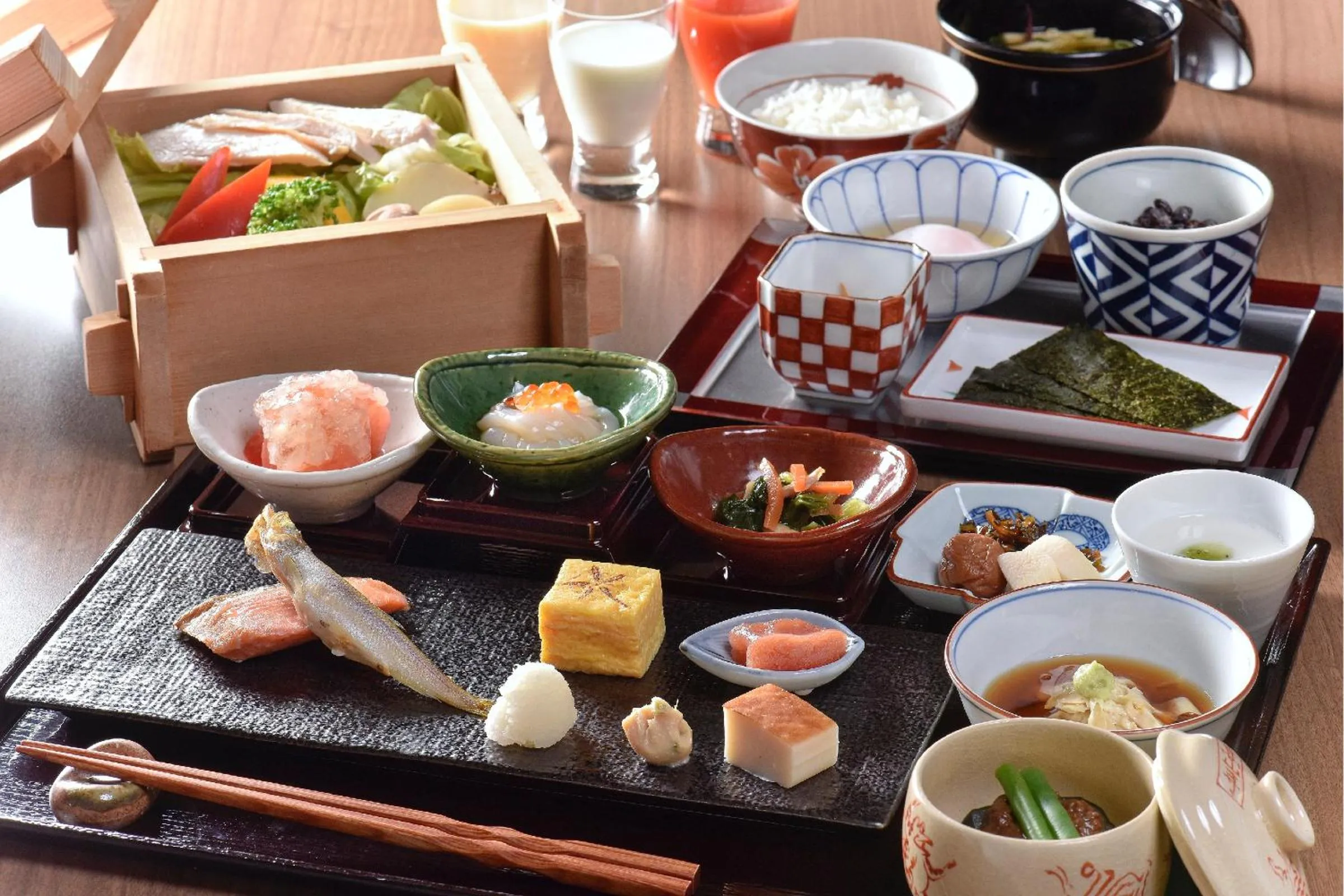 Asian breakfast in Jozankei Onsen Yurakusoan