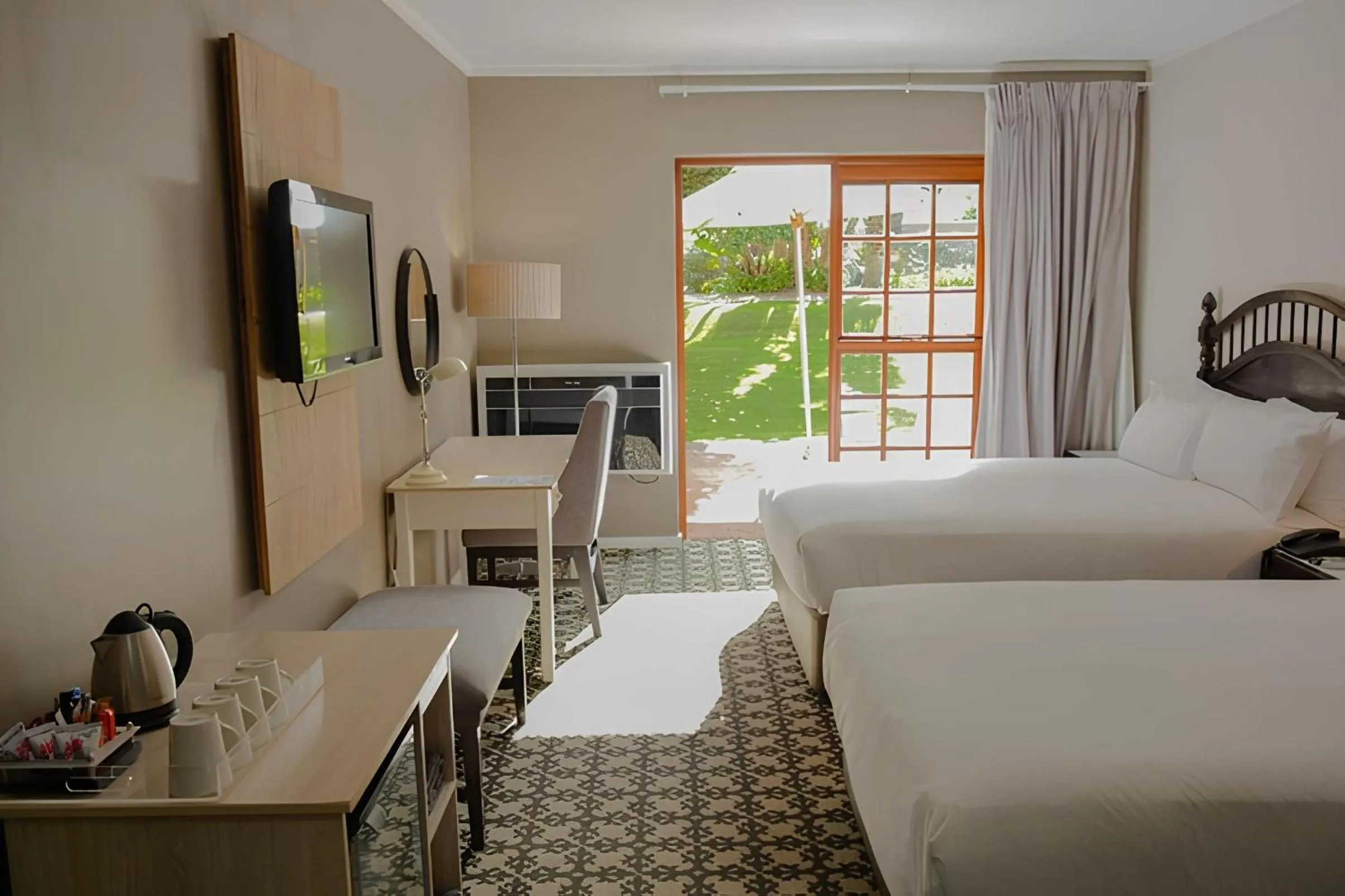 Pool view, Bed in The Caledon Hotel and Spa