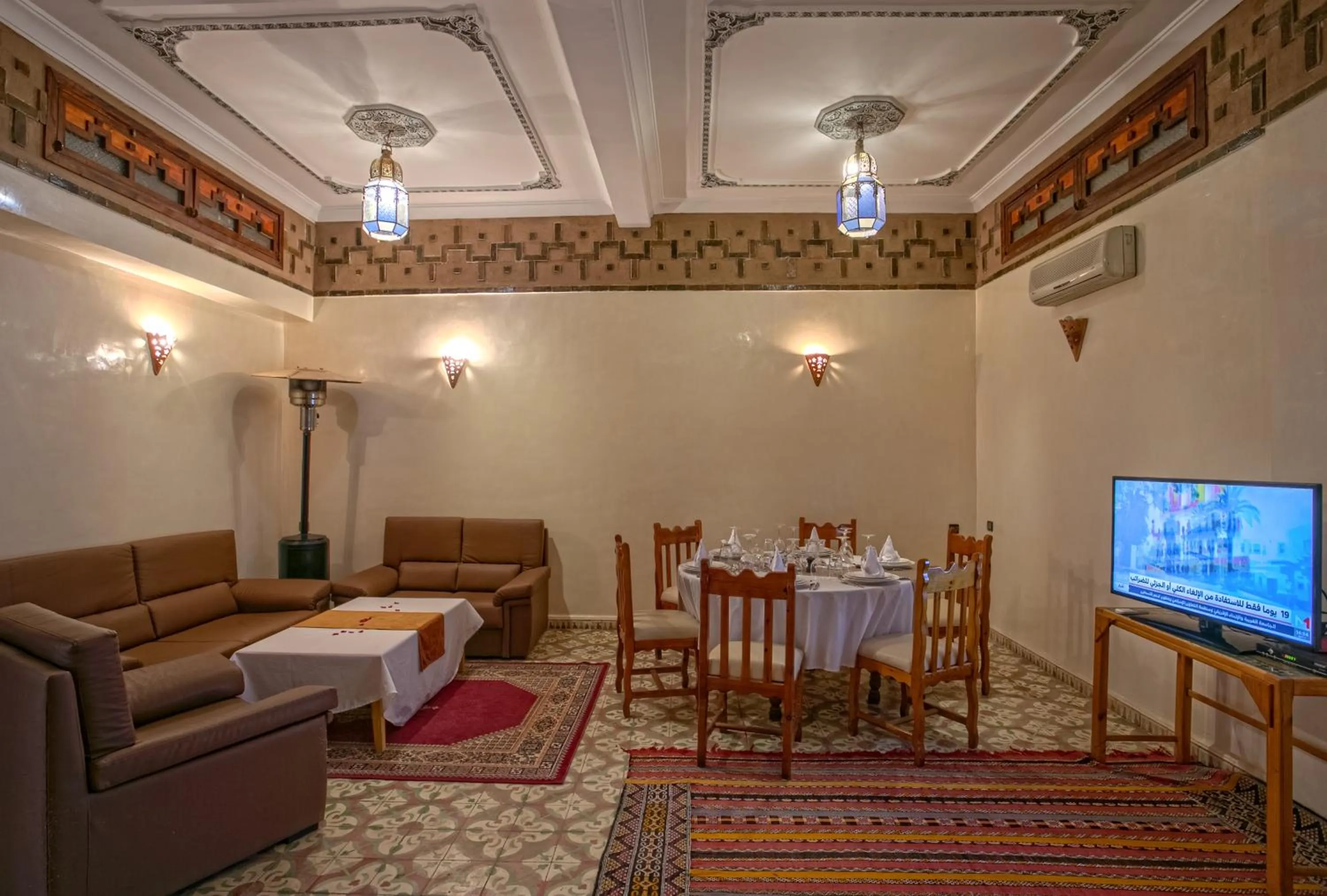 Seating area in Kasbah Sirocco