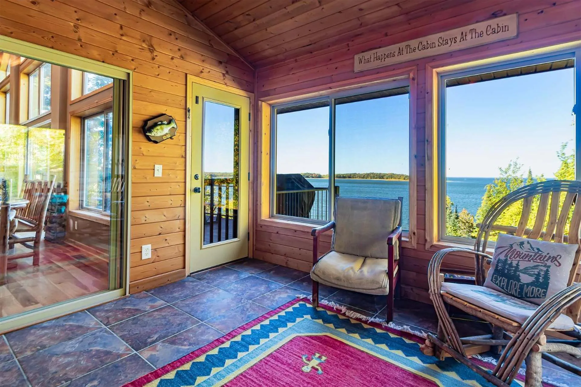 Spacious Leech Lake Home on 2 Private Acres, 200' of lake shore 15 Minutes to Walker with boat lift, dock, swimming, fire pit