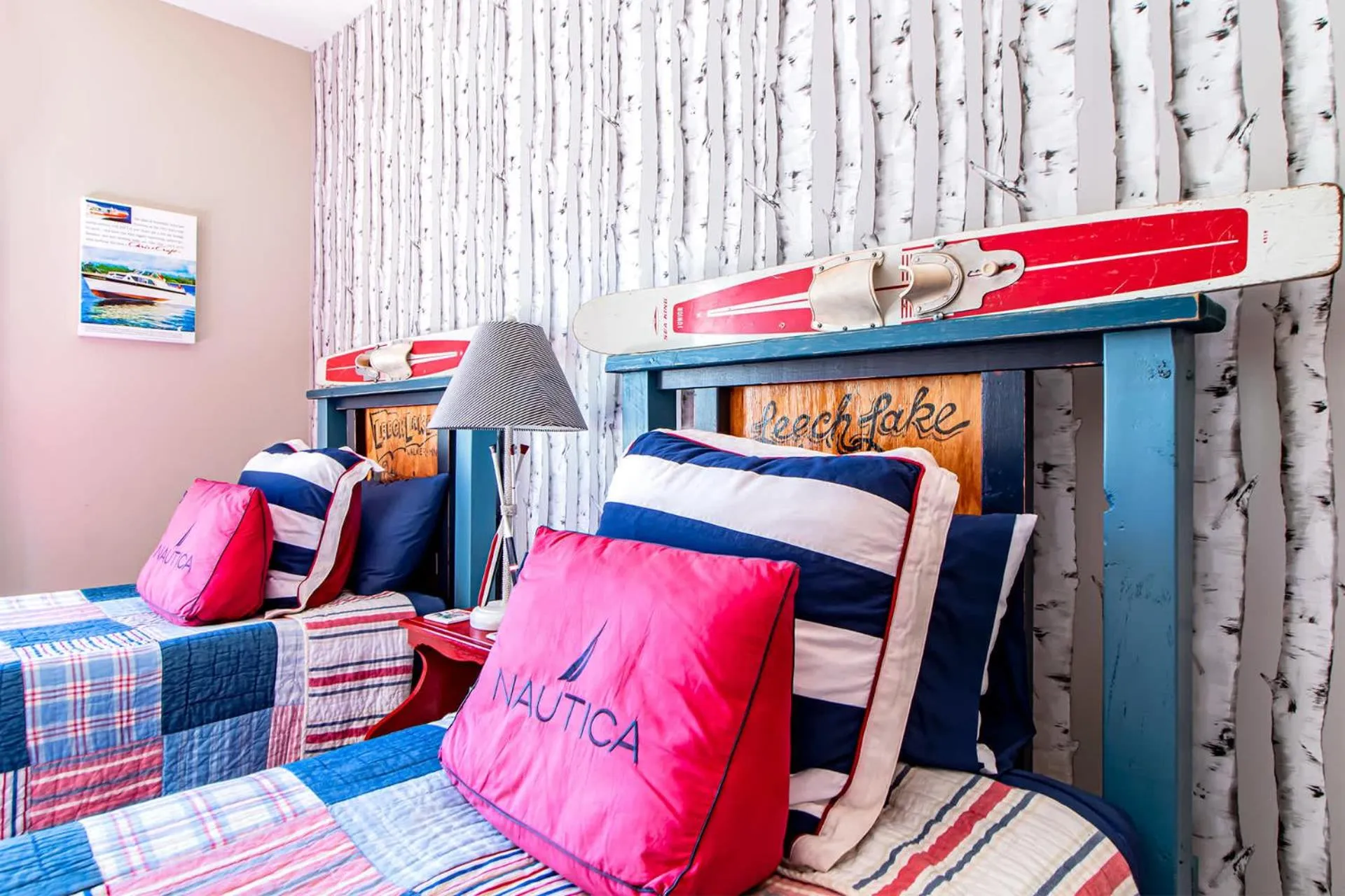 Bed in Spacious Leech Lake Home on 2 Private Acres, 200' of lake shore 15 Minutes to Walker with boat lift, dock, swimming, fire pit