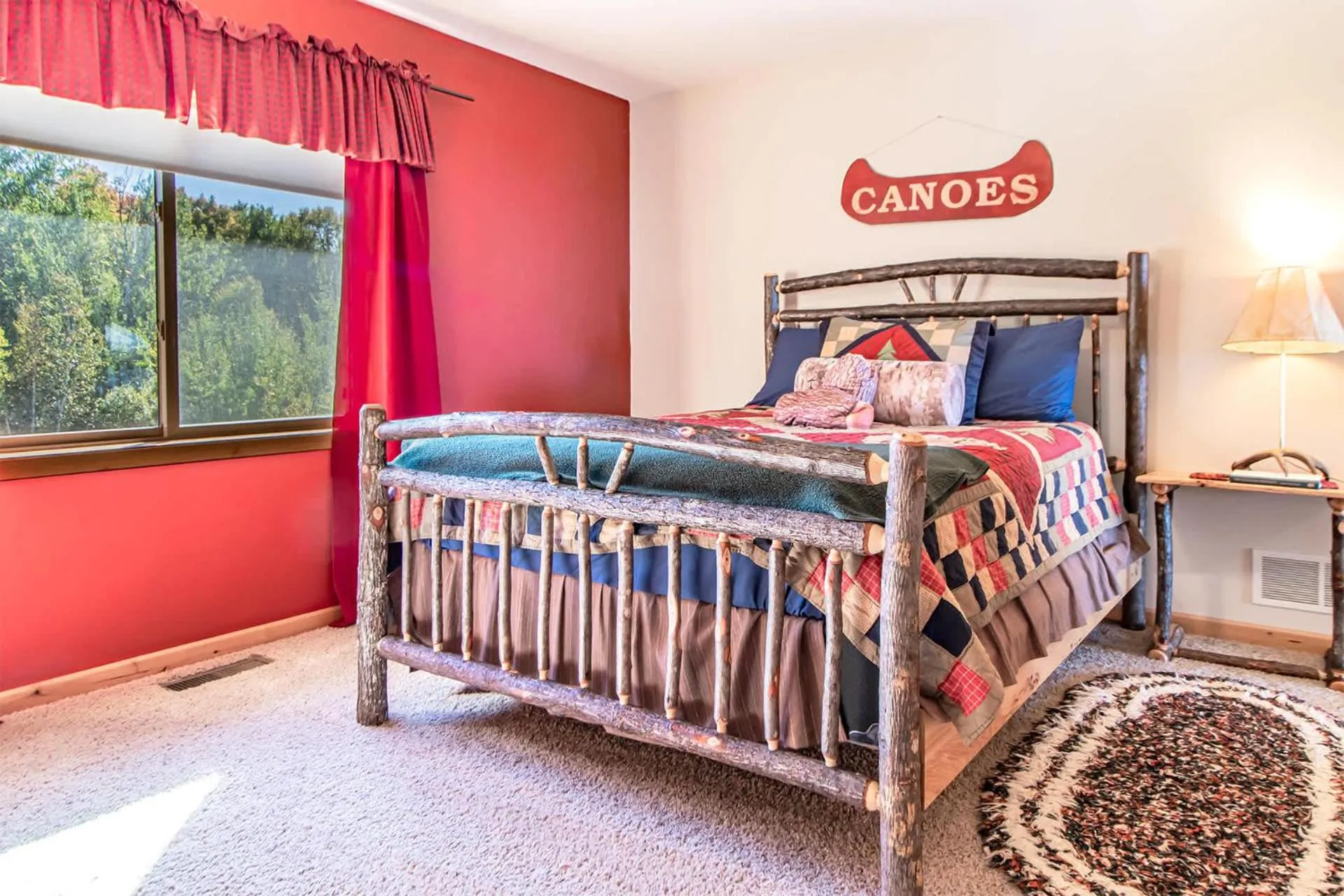 Bed in Spacious Leech Lake Home on 2 Private Acres, 200' of lake shore 15 Minutes to Walker with boat lift, dock, swimming, fire pit