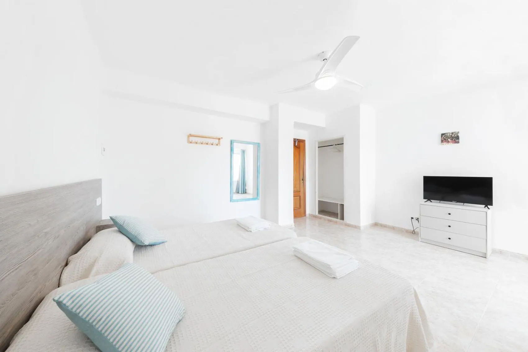 Bed in Hostal Cala Llombards