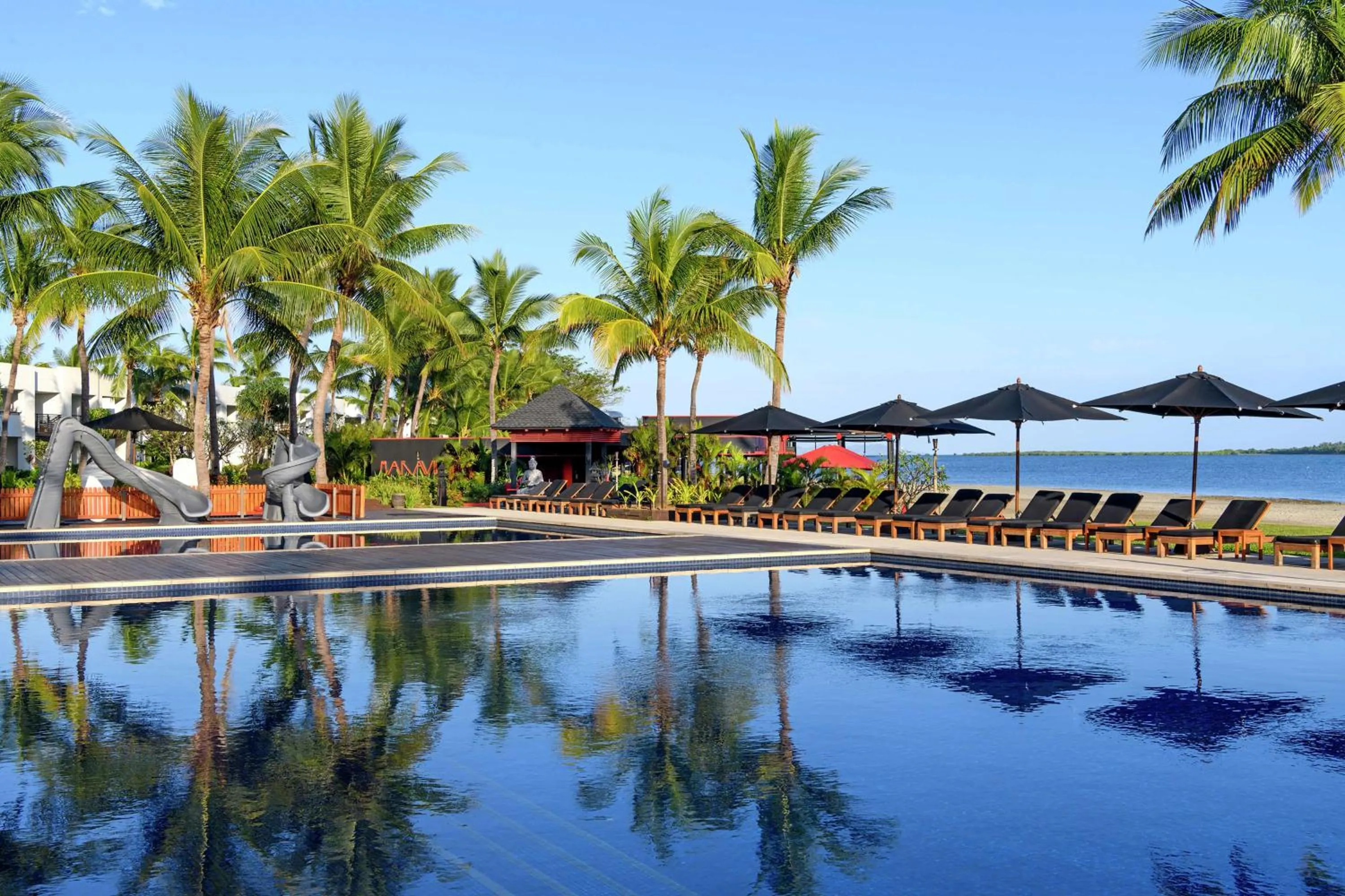 Pool view in Hilton Fiji Beach Resort and Spa