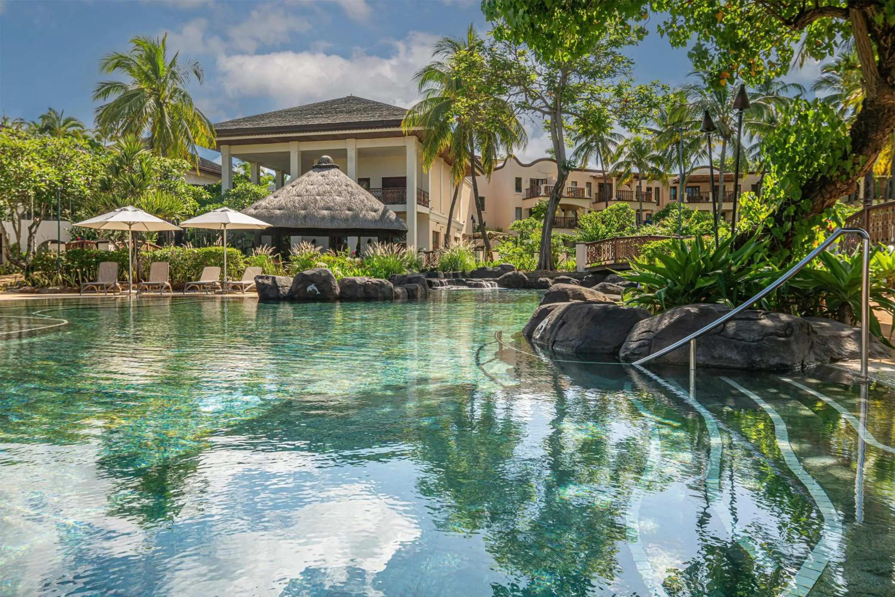 Pool view in Hilton Mauritius Resort & Spa