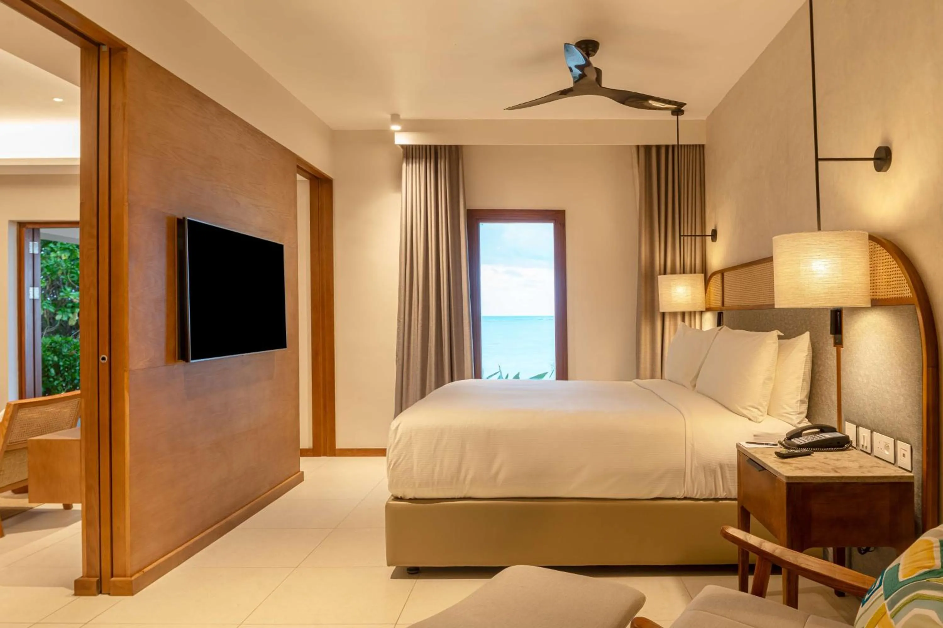 Bed in Hilton Mauritius Resort & Spa