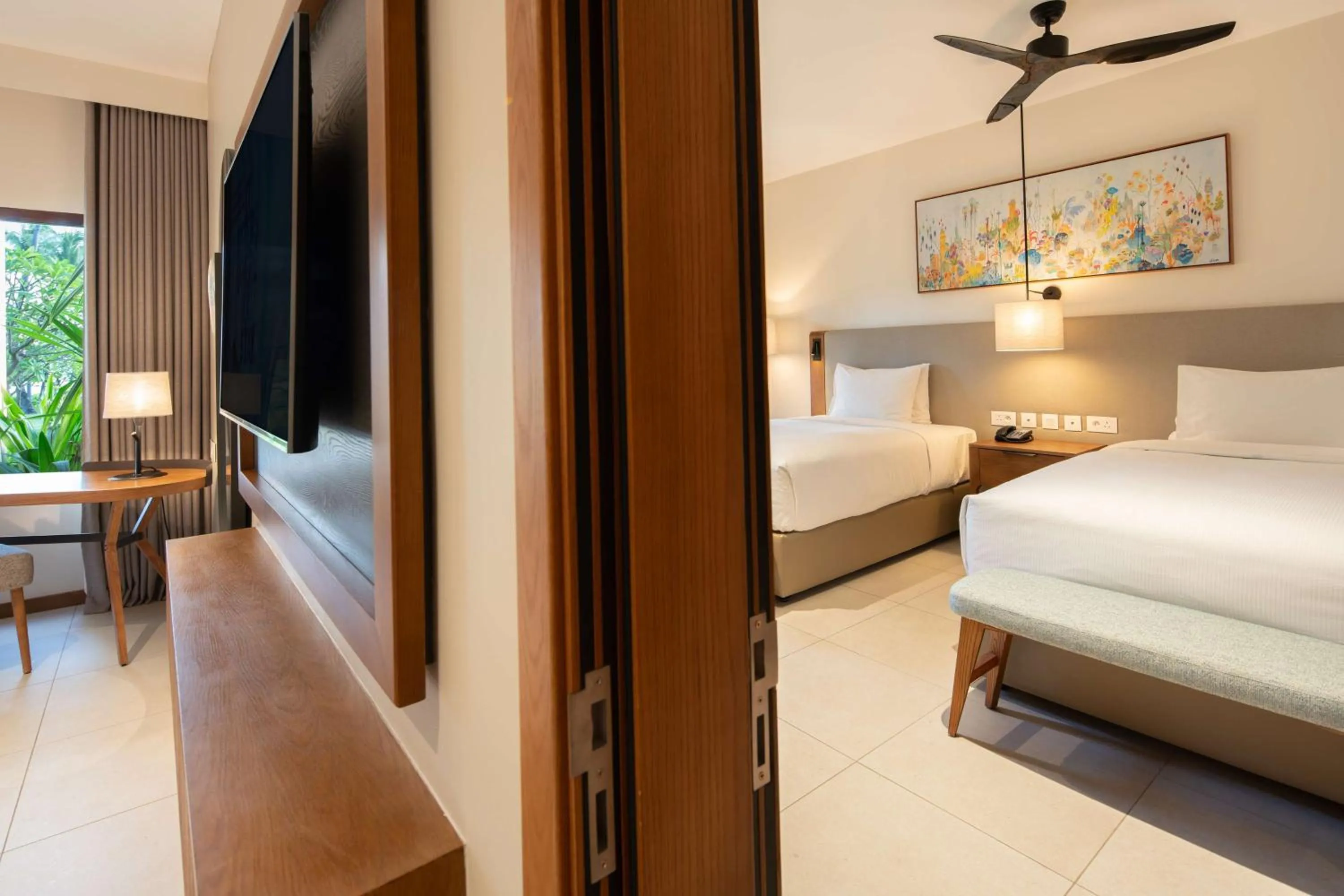 Bed in Hilton Mauritius Resort & Spa