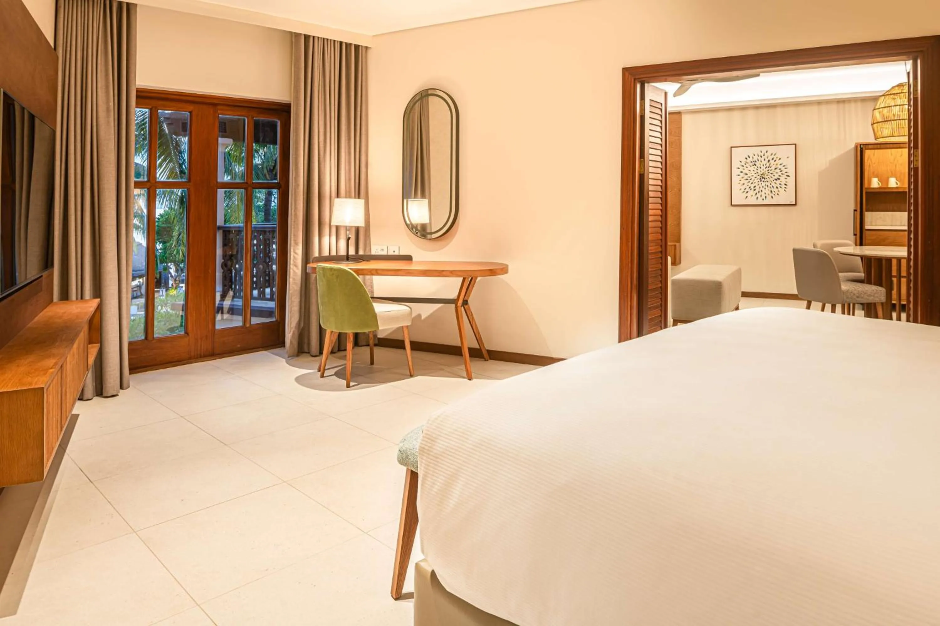 Bed in Hilton Mauritius Resort & Spa