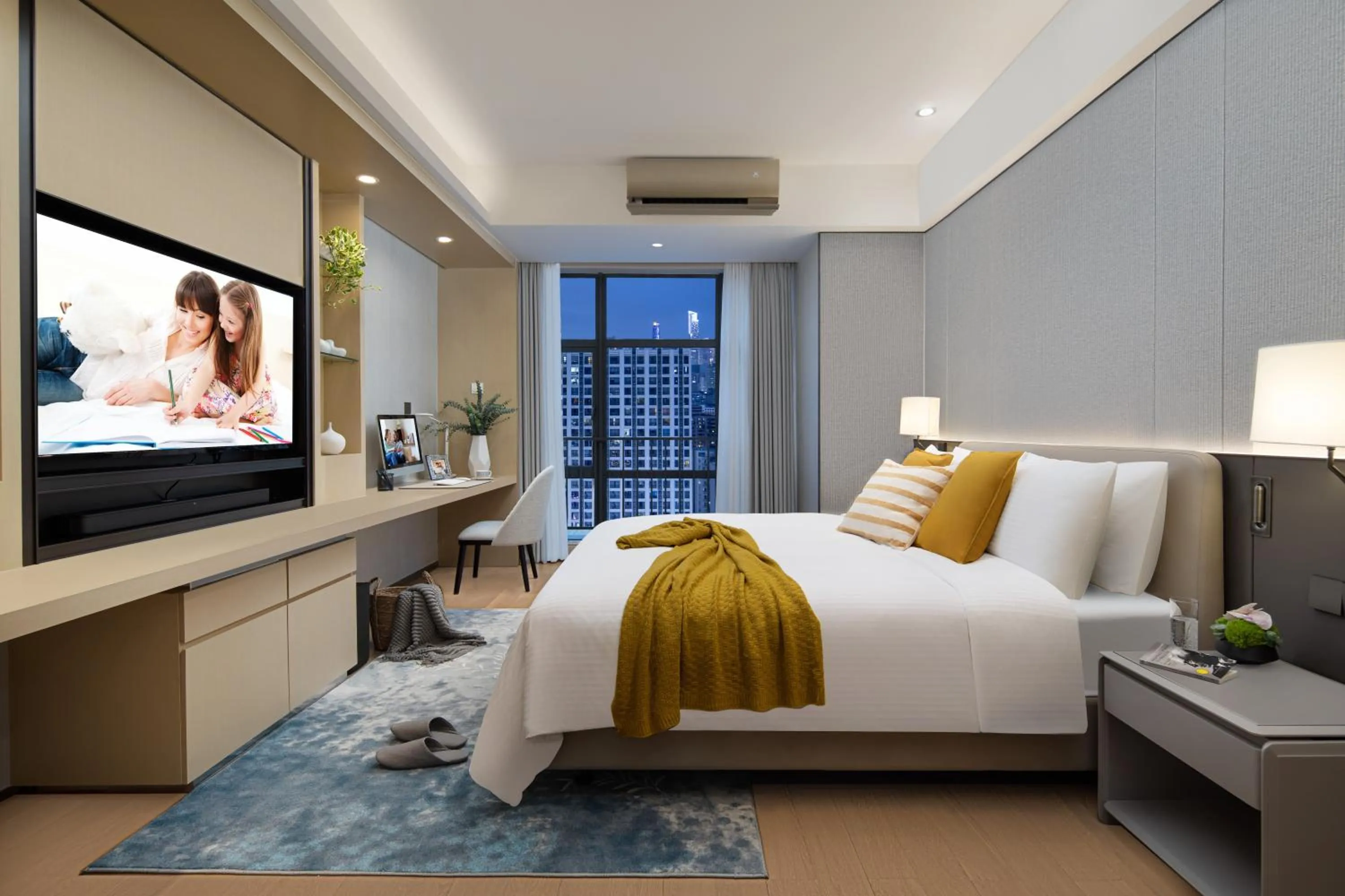 View (from property/room), Bed in Somerset Haizhu Centre Guangzhou