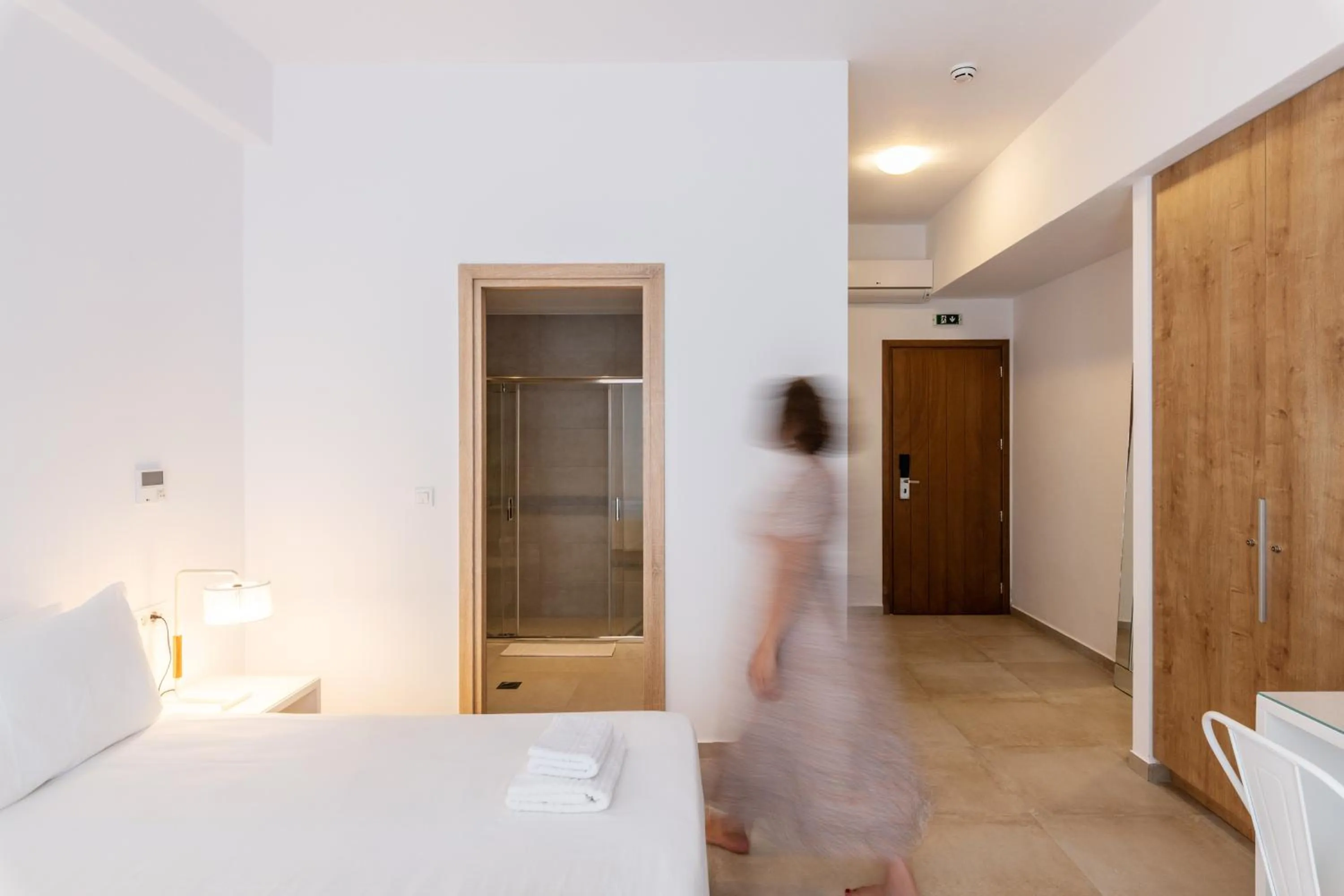 Bed in Mykonaki Hotel