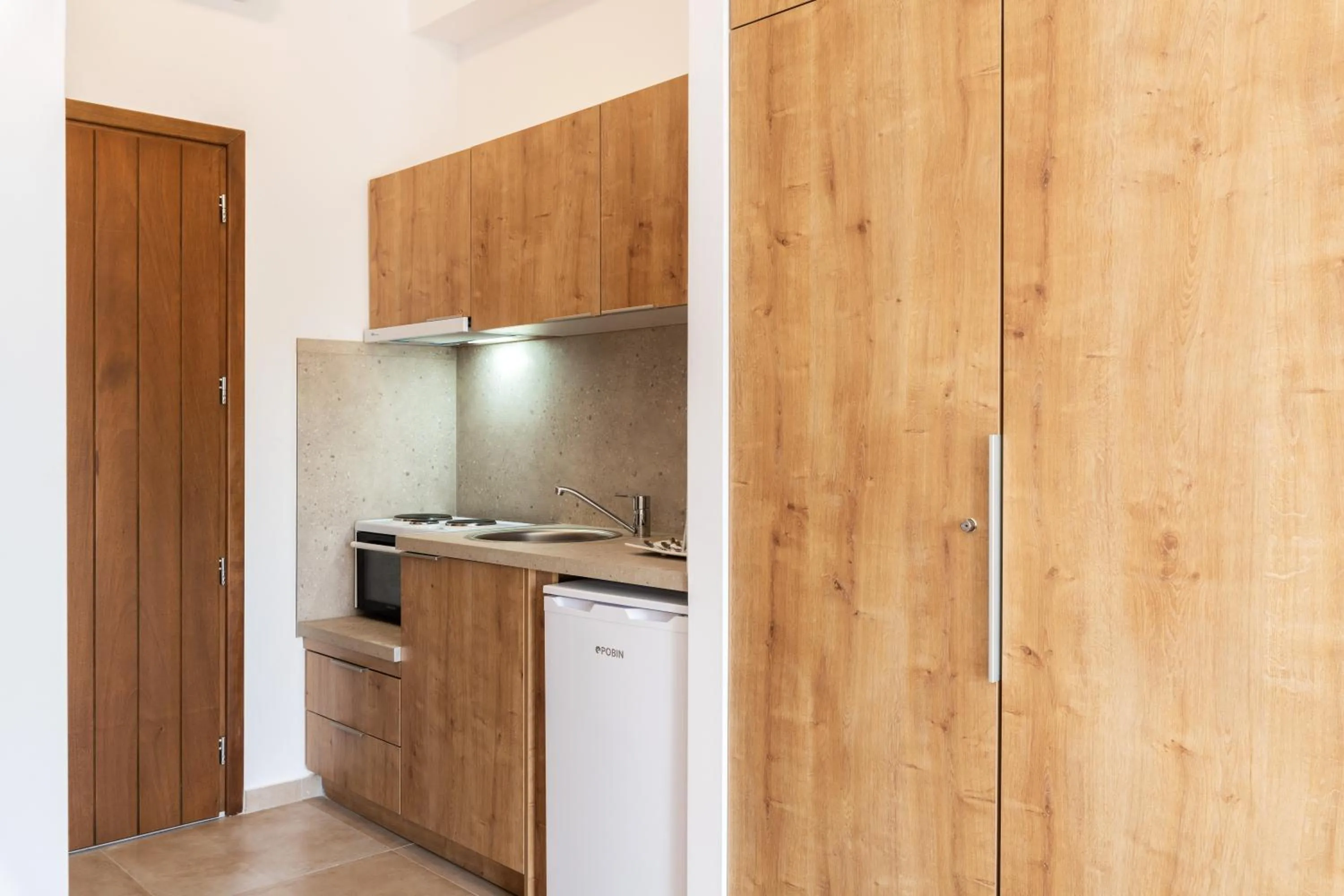 Kitchen or kitchenette in Mykonaki Hotel