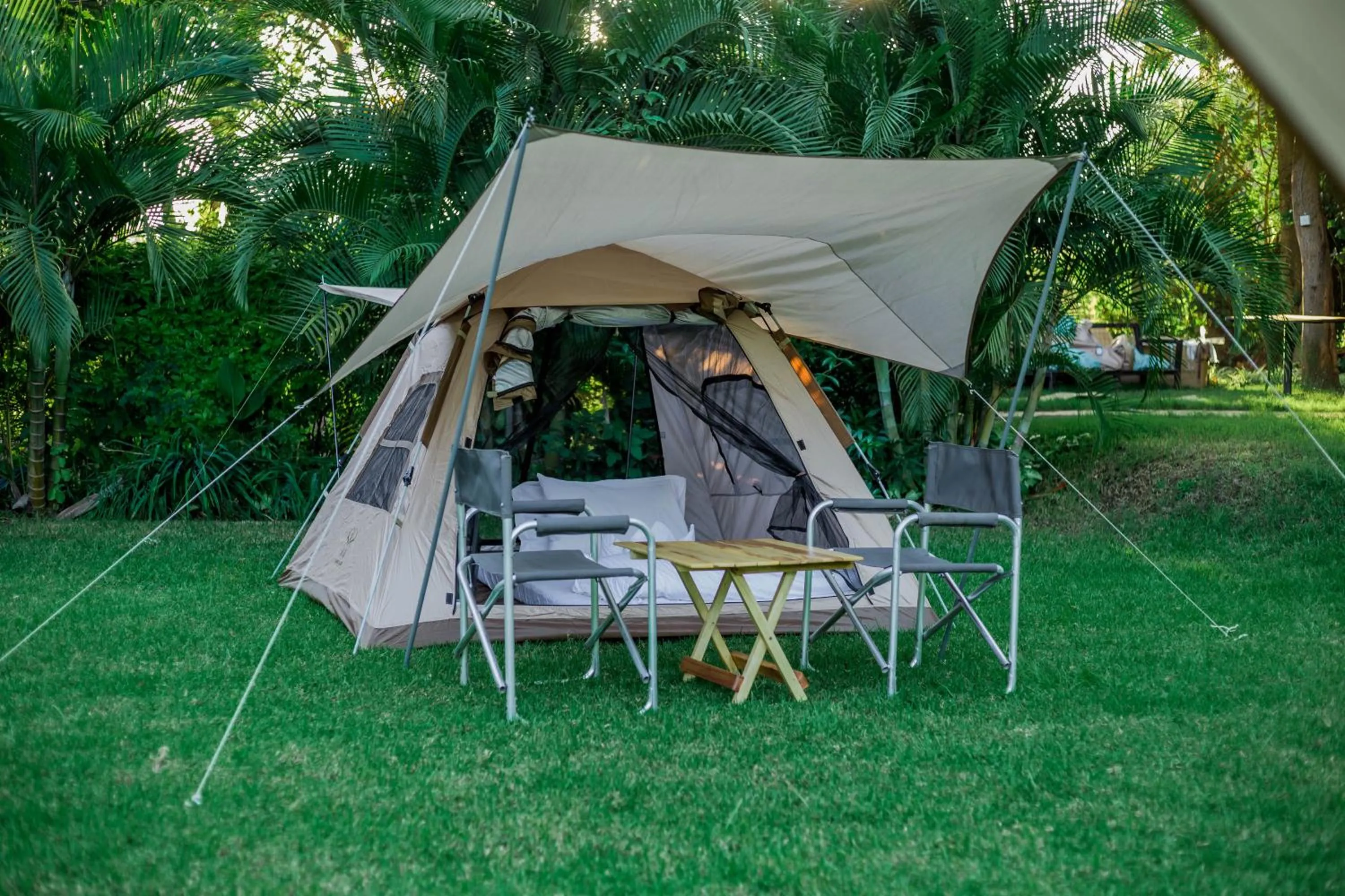 Bed in Shose Farmhouse Chalets & Campsite