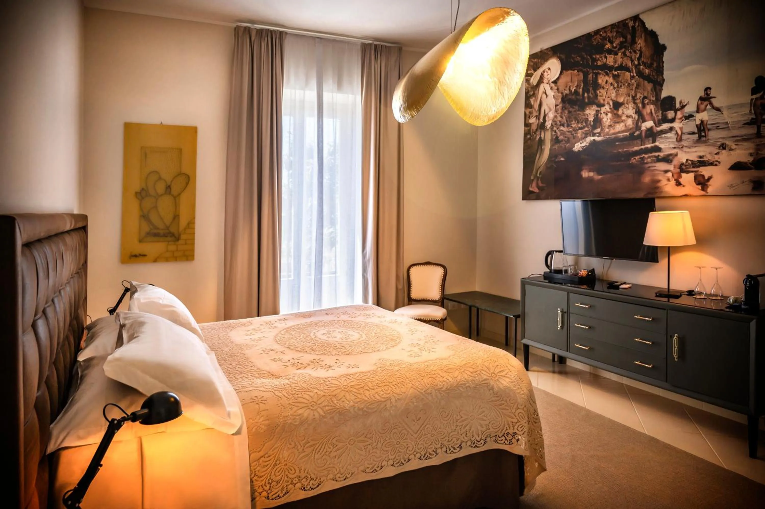 Bed in Aria Rooms and Terrace