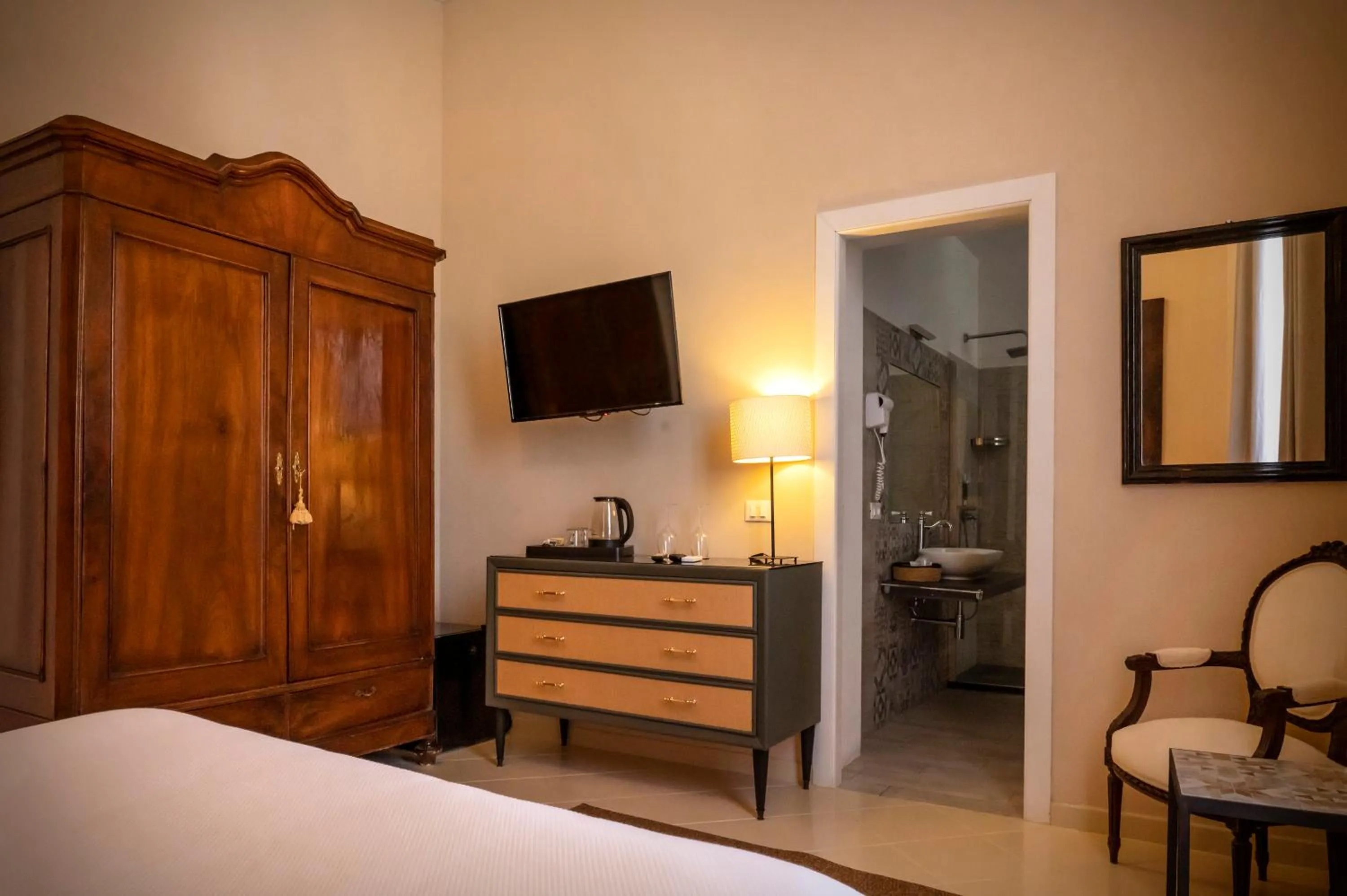 Bed in Aria Rooms and Terrace