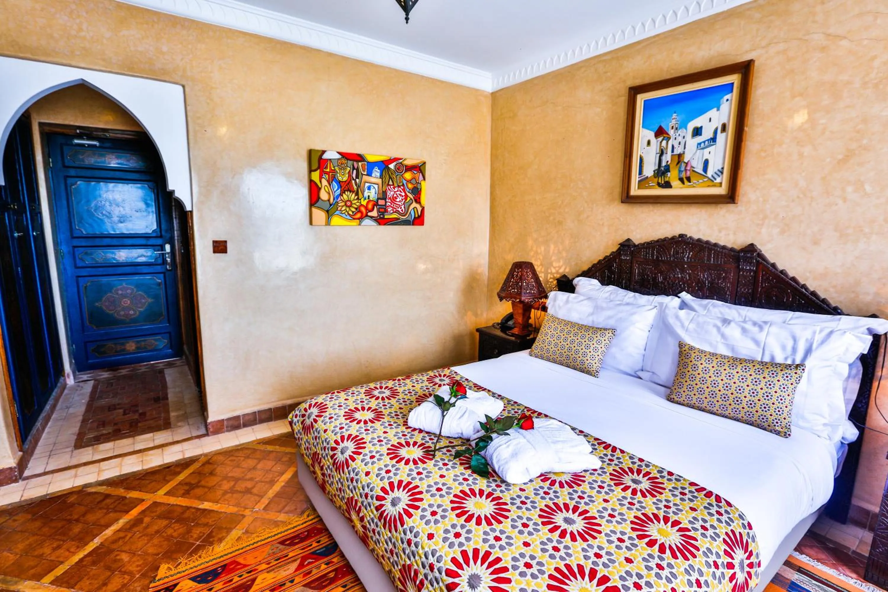Bed in Riad Mimouna