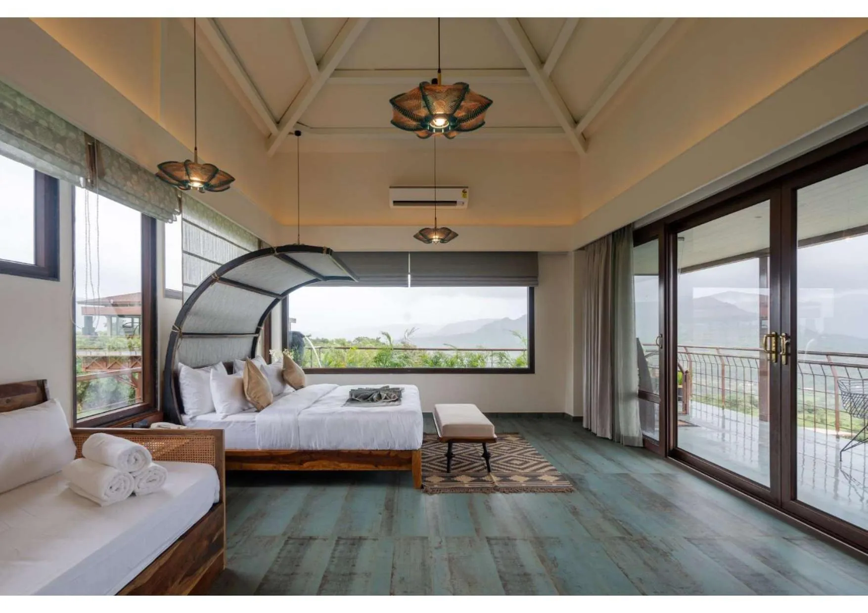 Bed in Malhar Machi Mountain Resorts