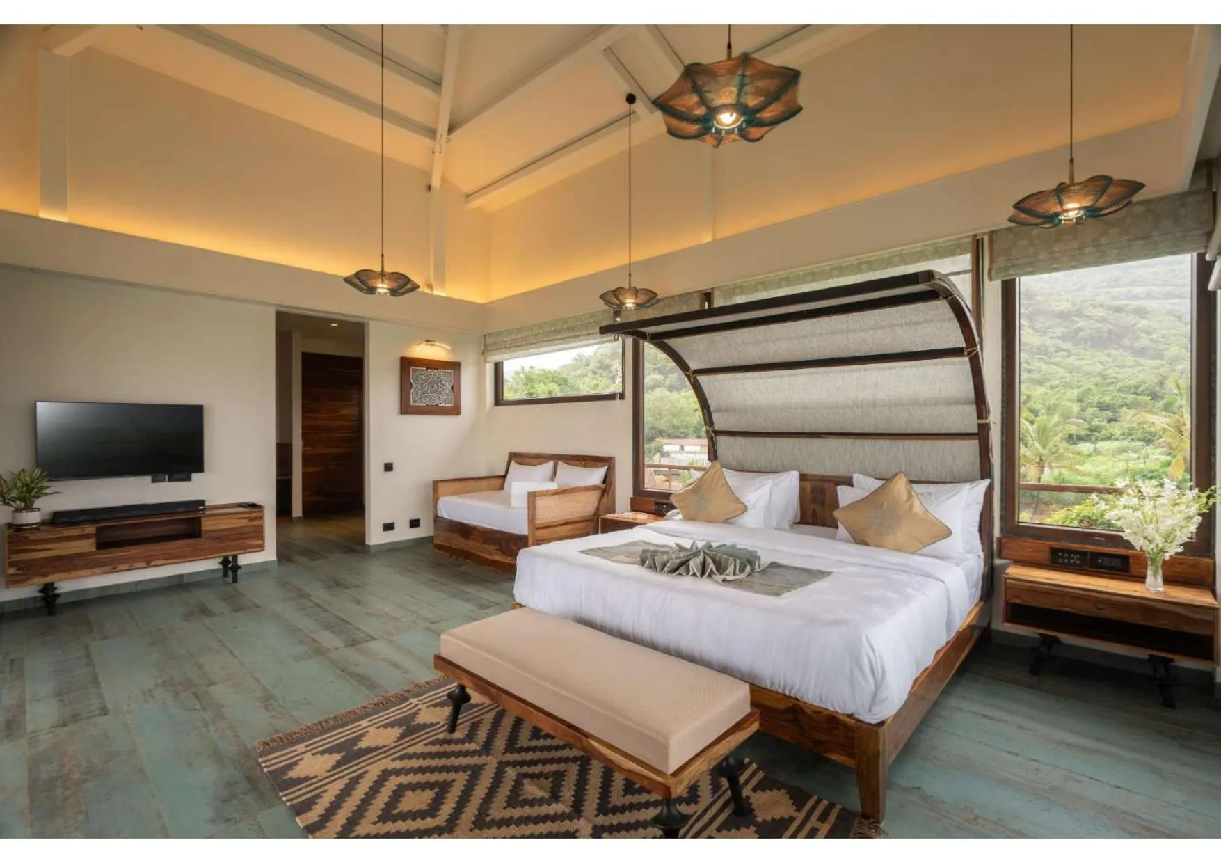 Bed in Malhar Machi Mountain Resorts