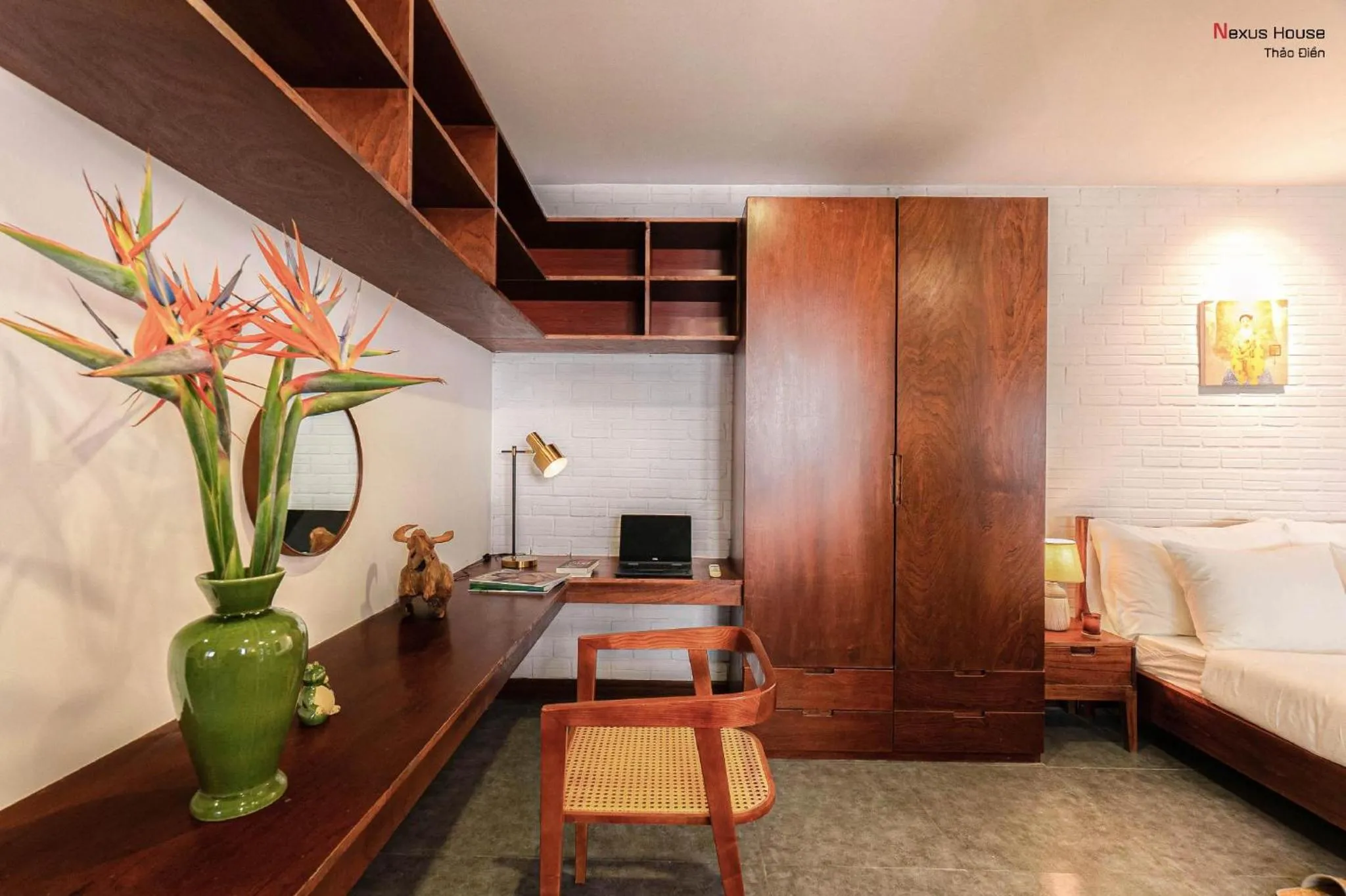 Seating area, Bed in Nexus House Garden Thao Dien